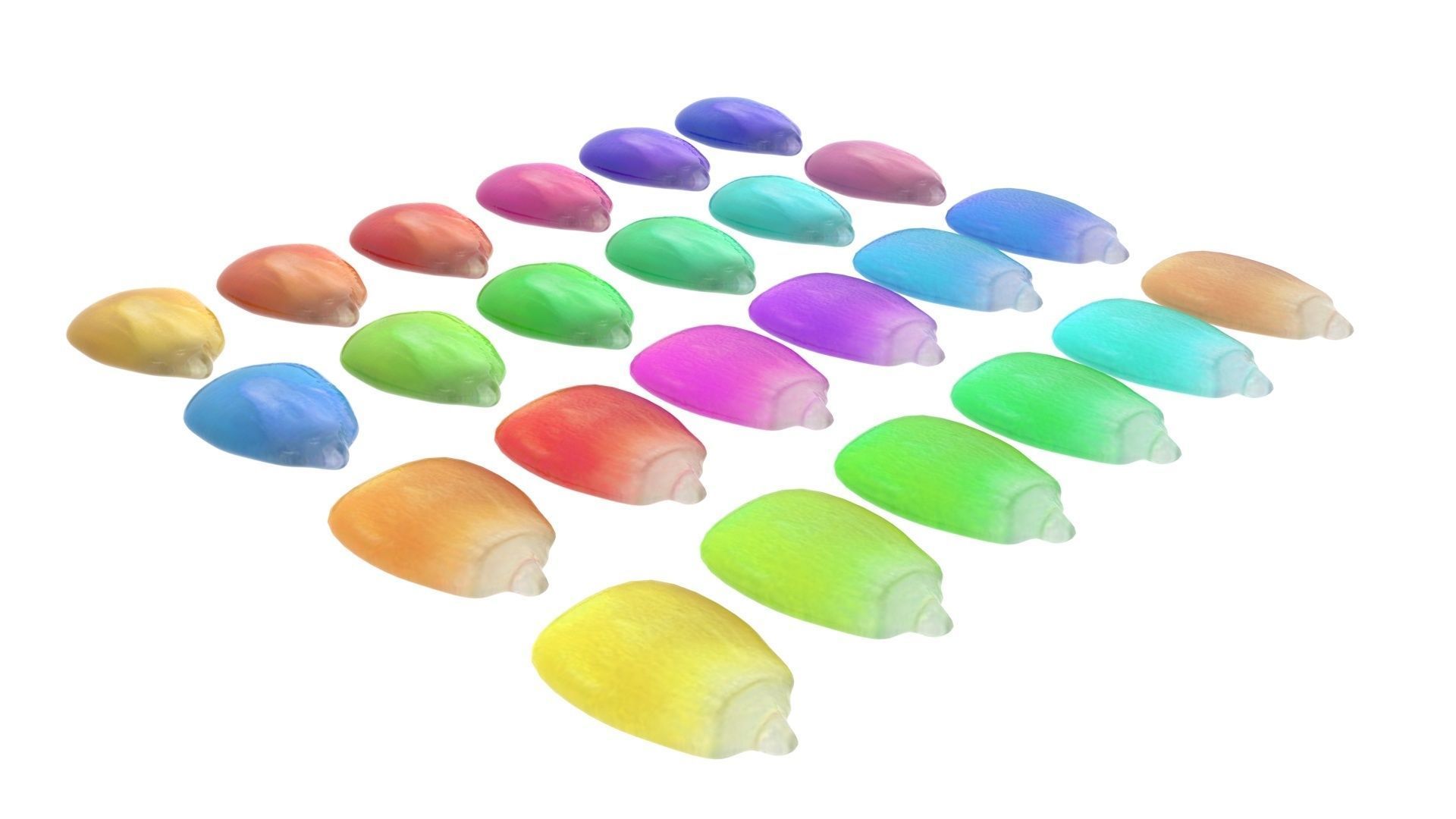 Colored Corn Kernels Set 3D model_7