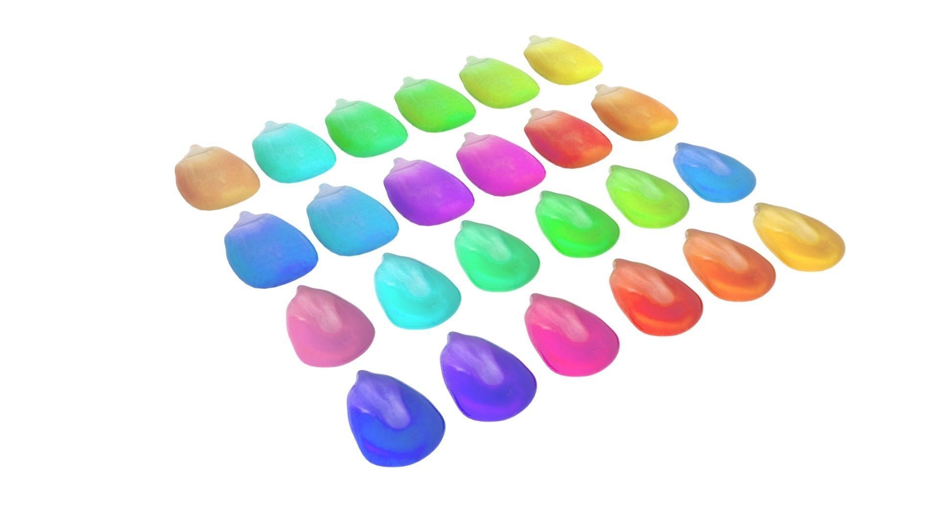 Colored Corn Kernels Set 3D model_9