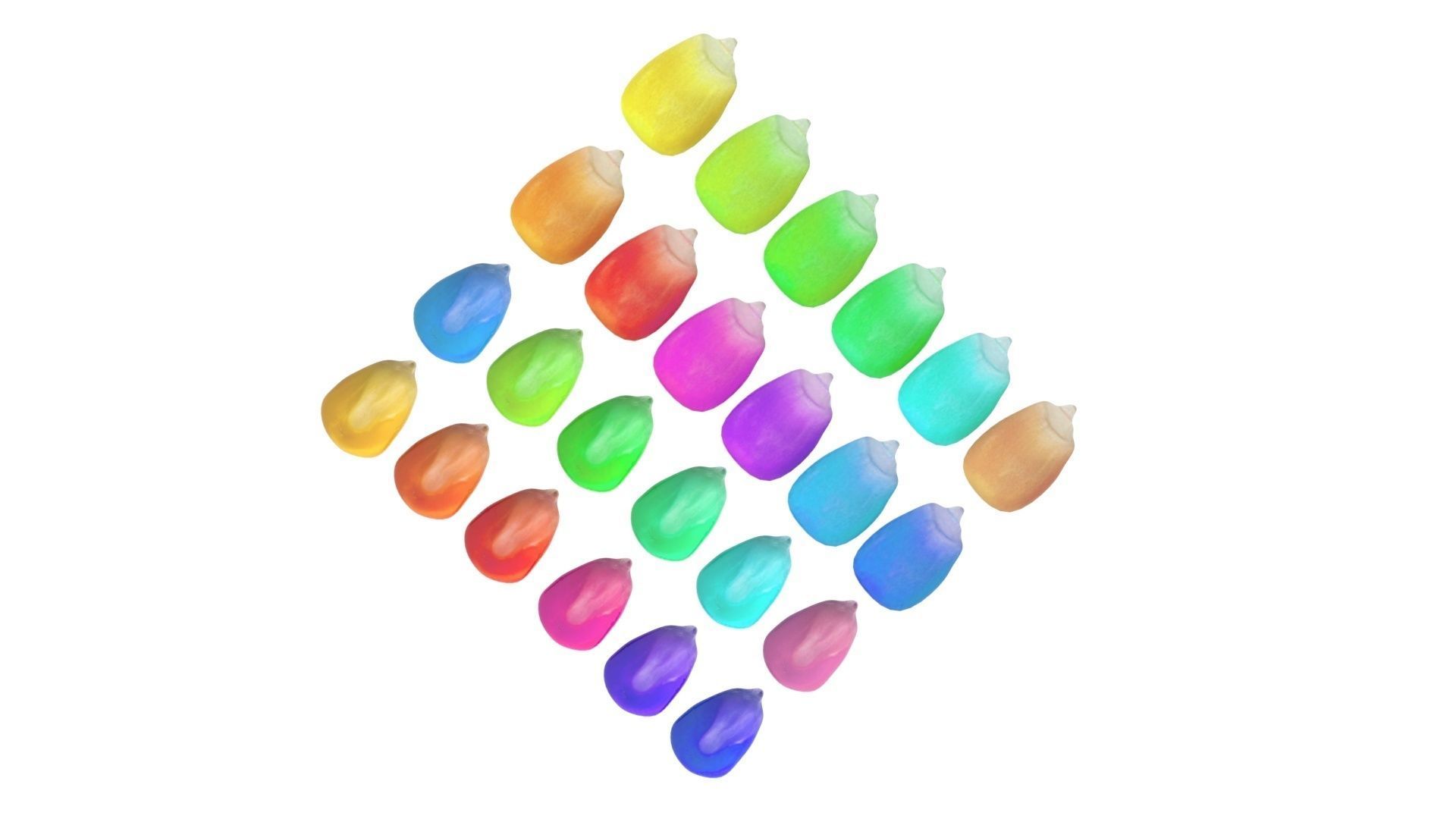 Colored Corn Kernels Set 3D model_11