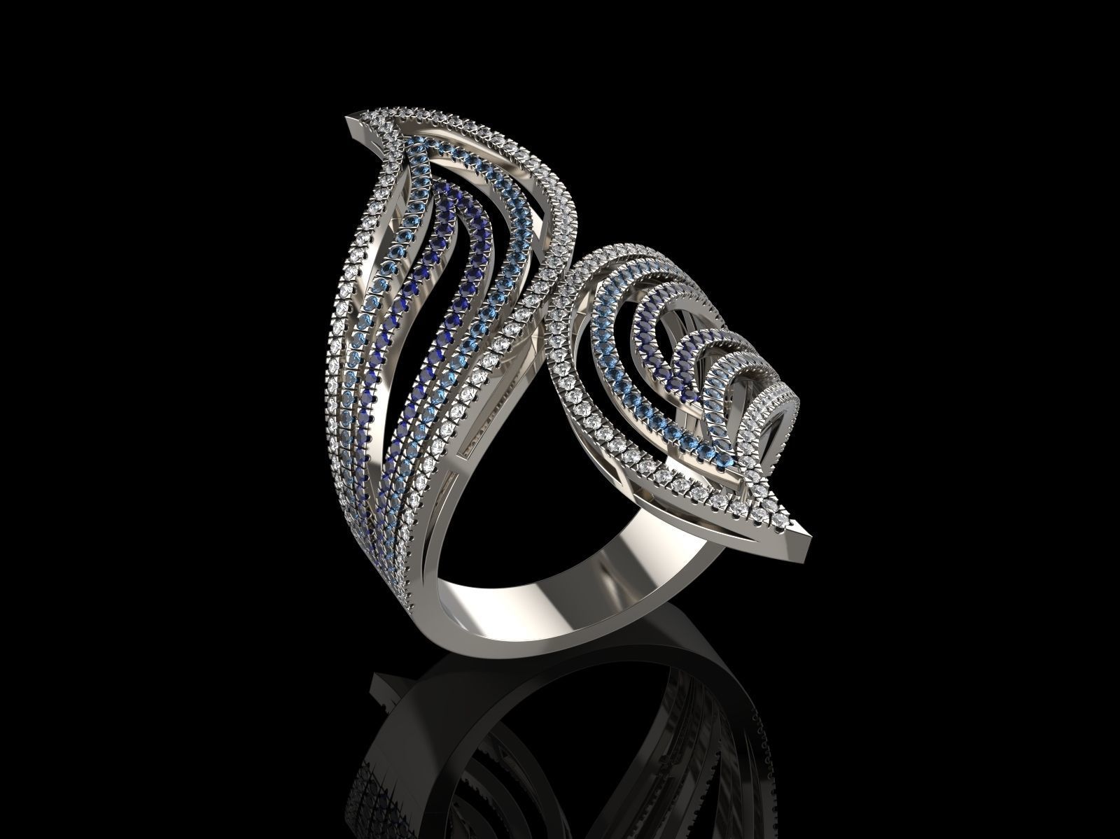 Cocktail Ring KR 08 3D print model_1