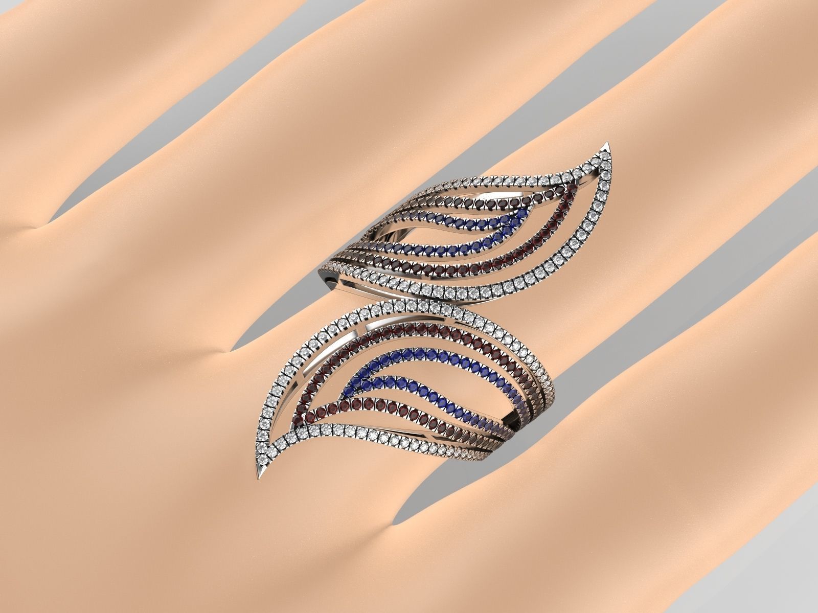 Cocktail Ring KR 08 3D print model_8