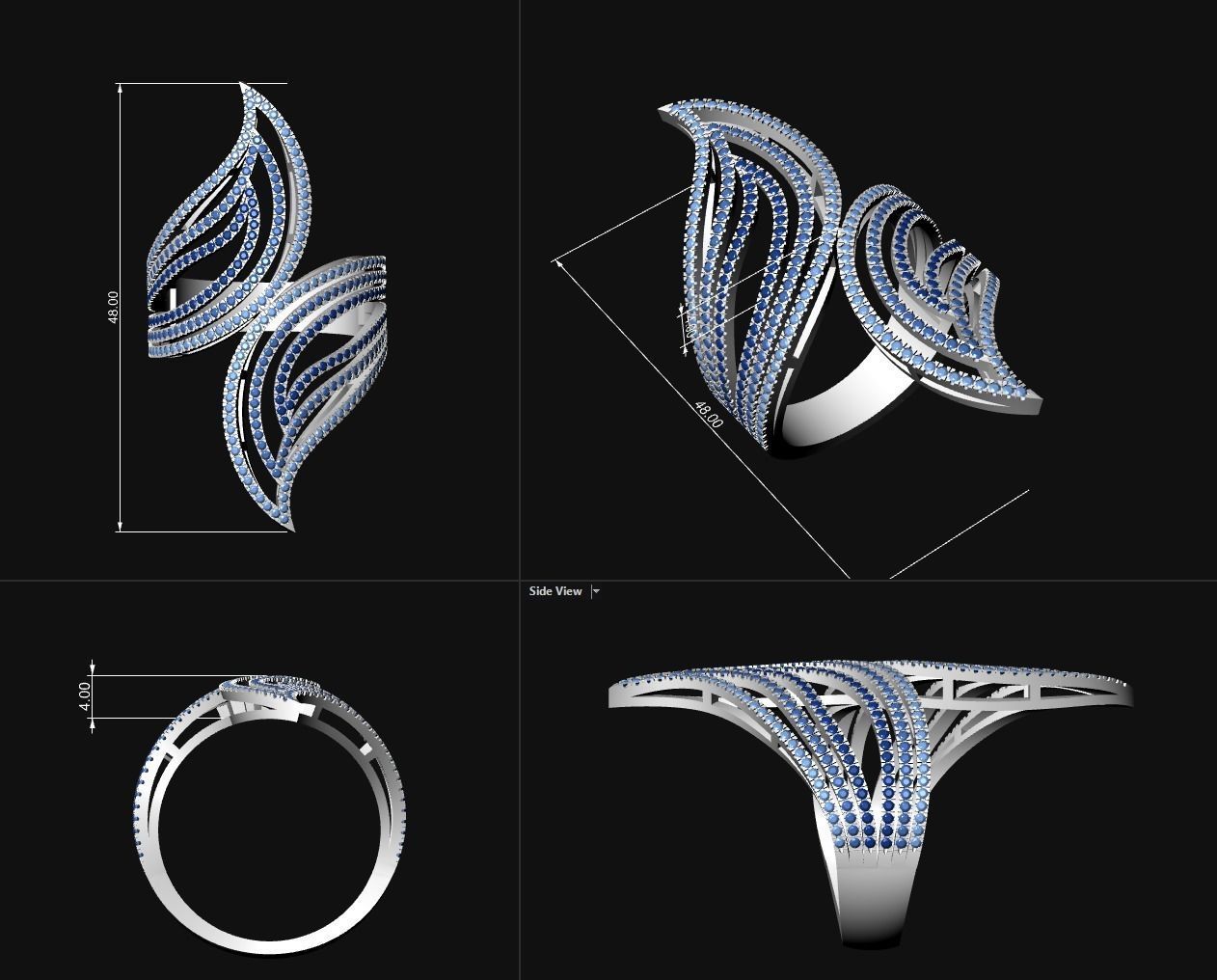 Cocktail Ring KR 08 3D print model_9