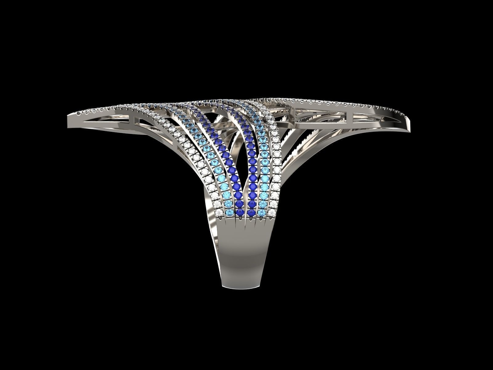 Cocktail Ring KR 08 3D print model_2