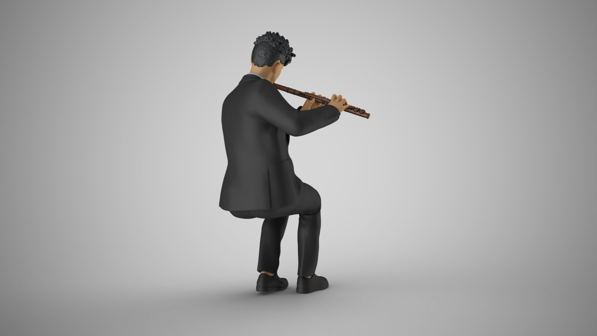 Man Playing Flute 3D print model_6