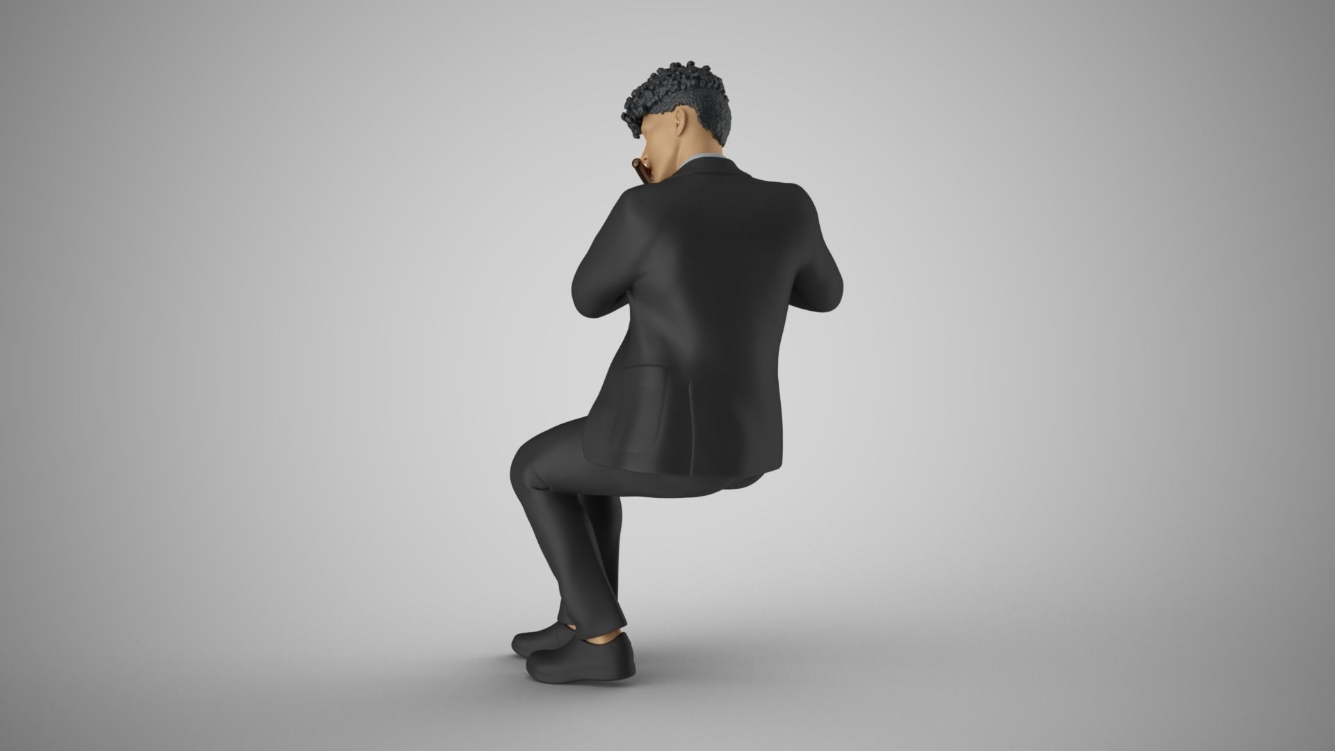 Man Playing Flute 3D print model_11