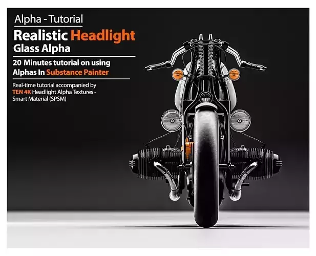Alpha - Tutorial -Realistic Headlight Glass in Substance painter 3D model