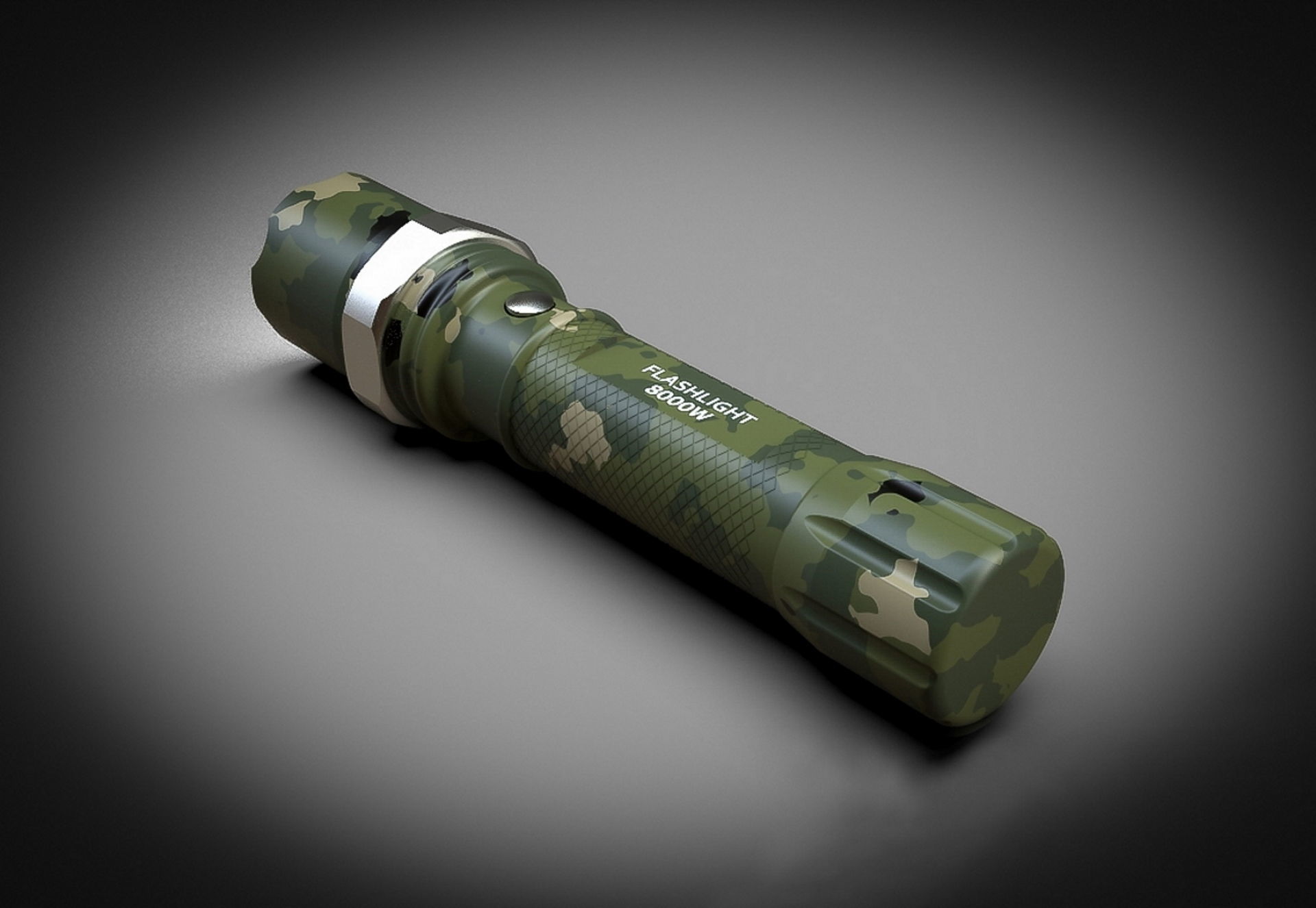 Tactical Flashlight 3D model_3