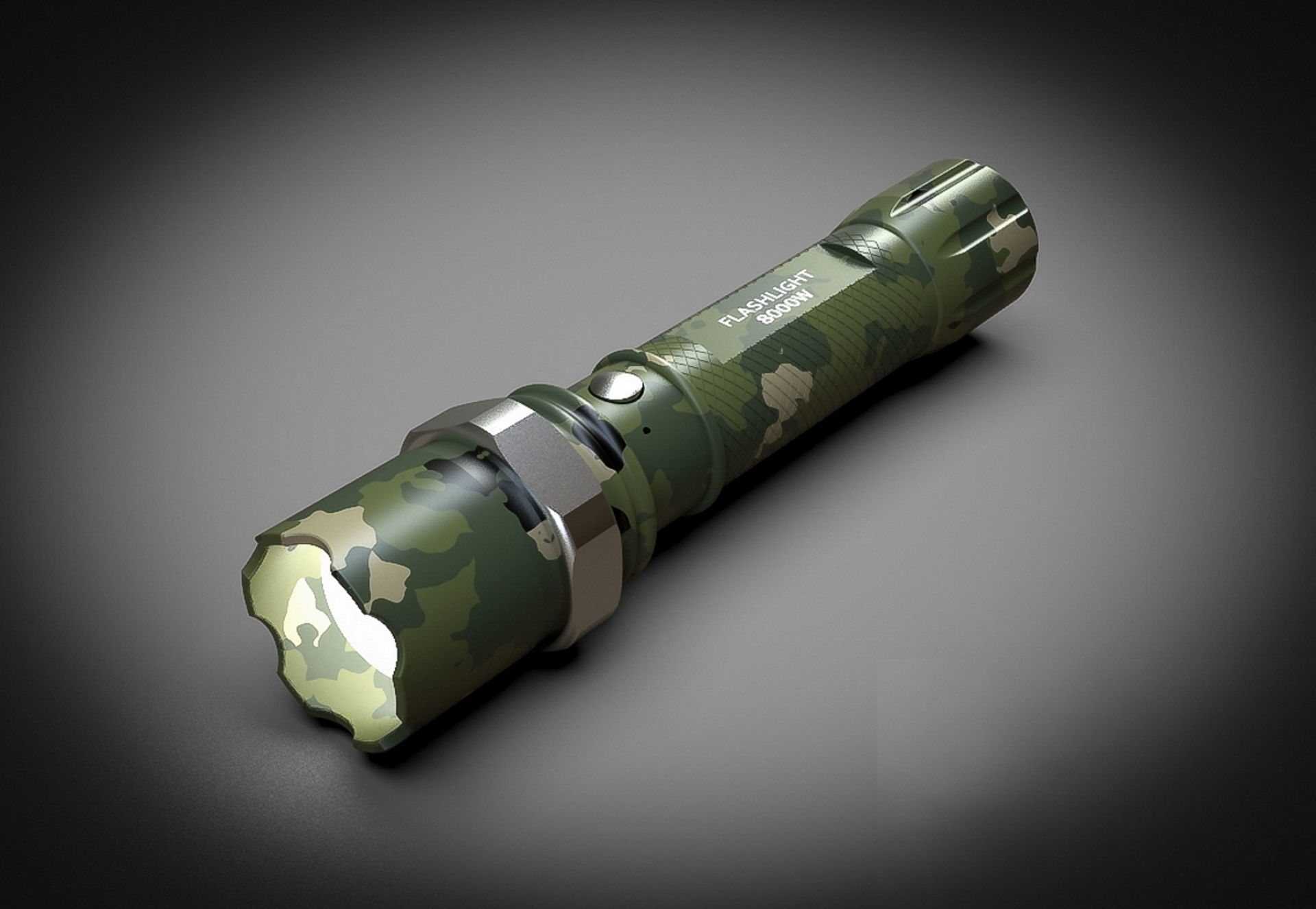Tactical Flashlight 3D model_2