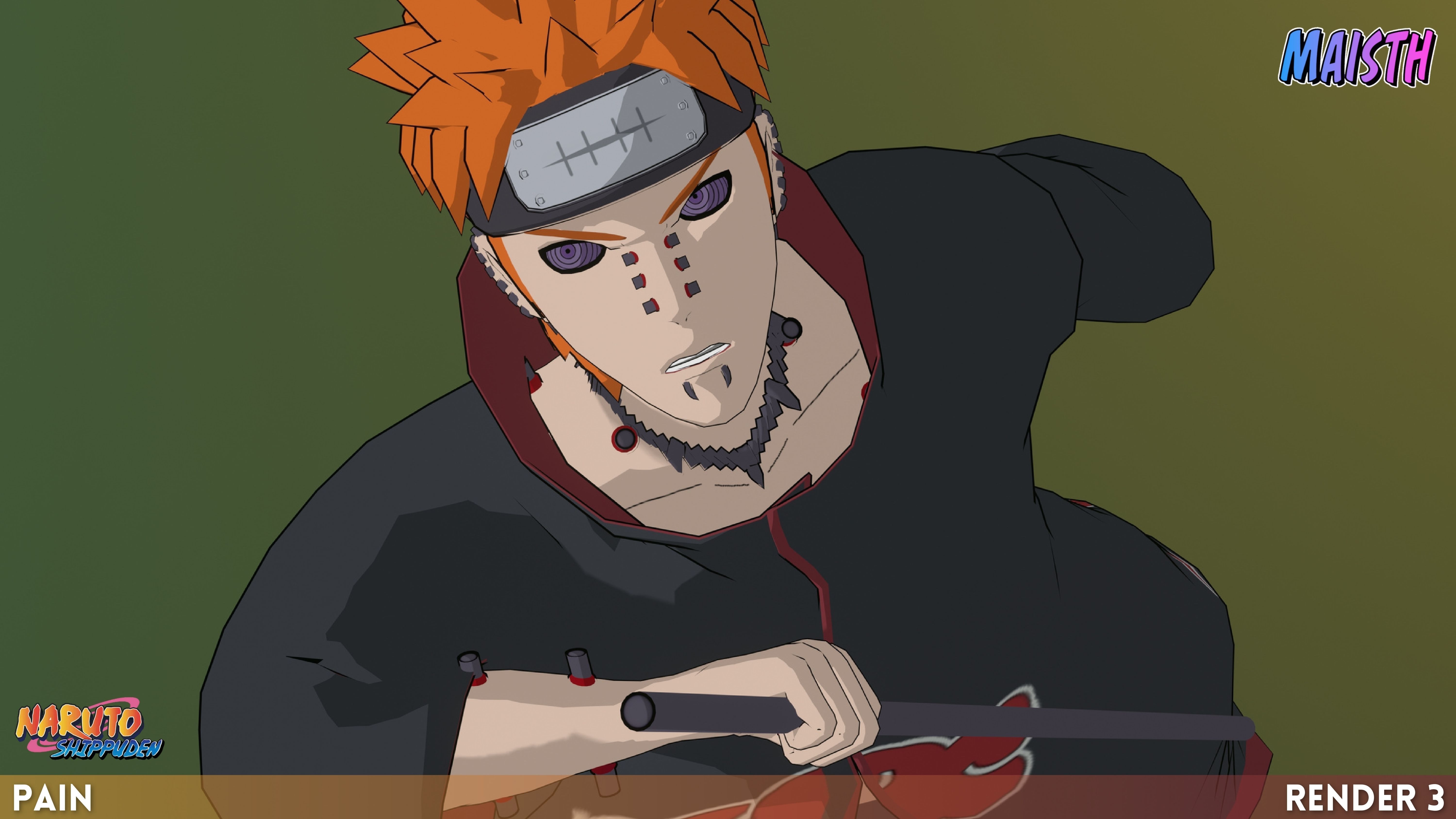 Pain - Naruto Shippuden - 3D Model - Rigged 3D model_5