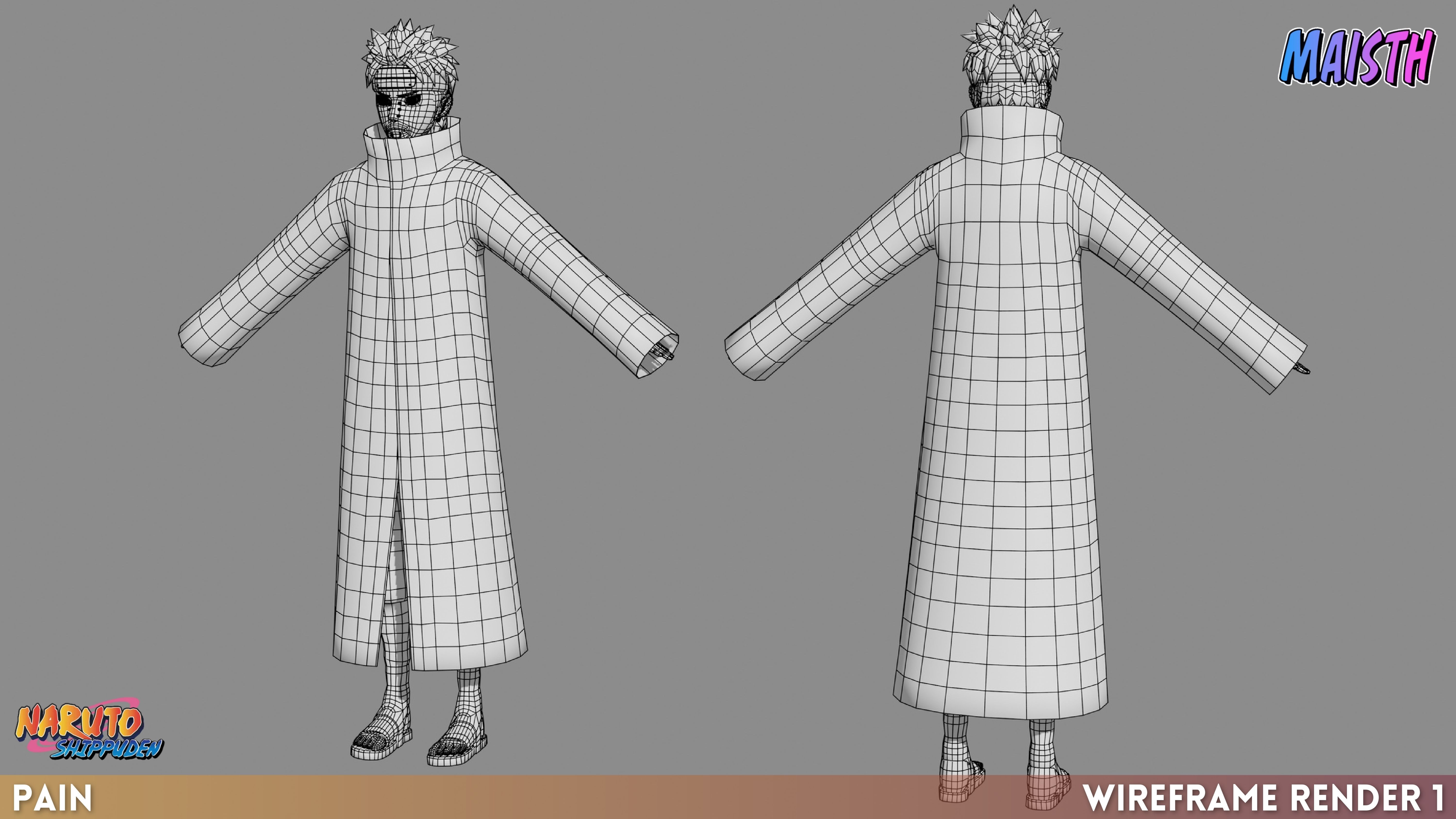 Pain - Naruto Shippuden - 3D Model - Rigged 3D model_13
