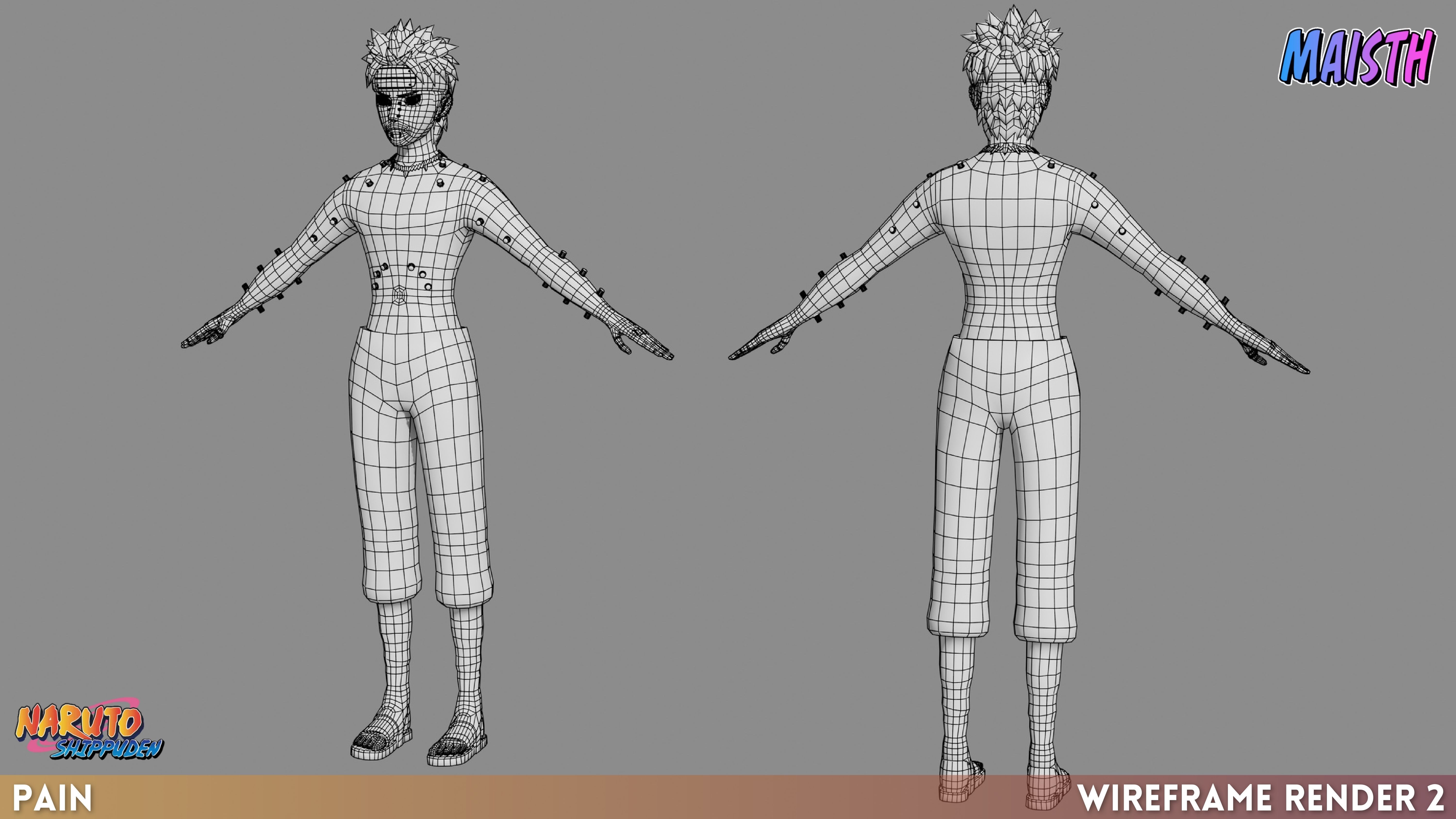 Pain - Naruto Shippuden - 3D Model - Rigged 3D model_12