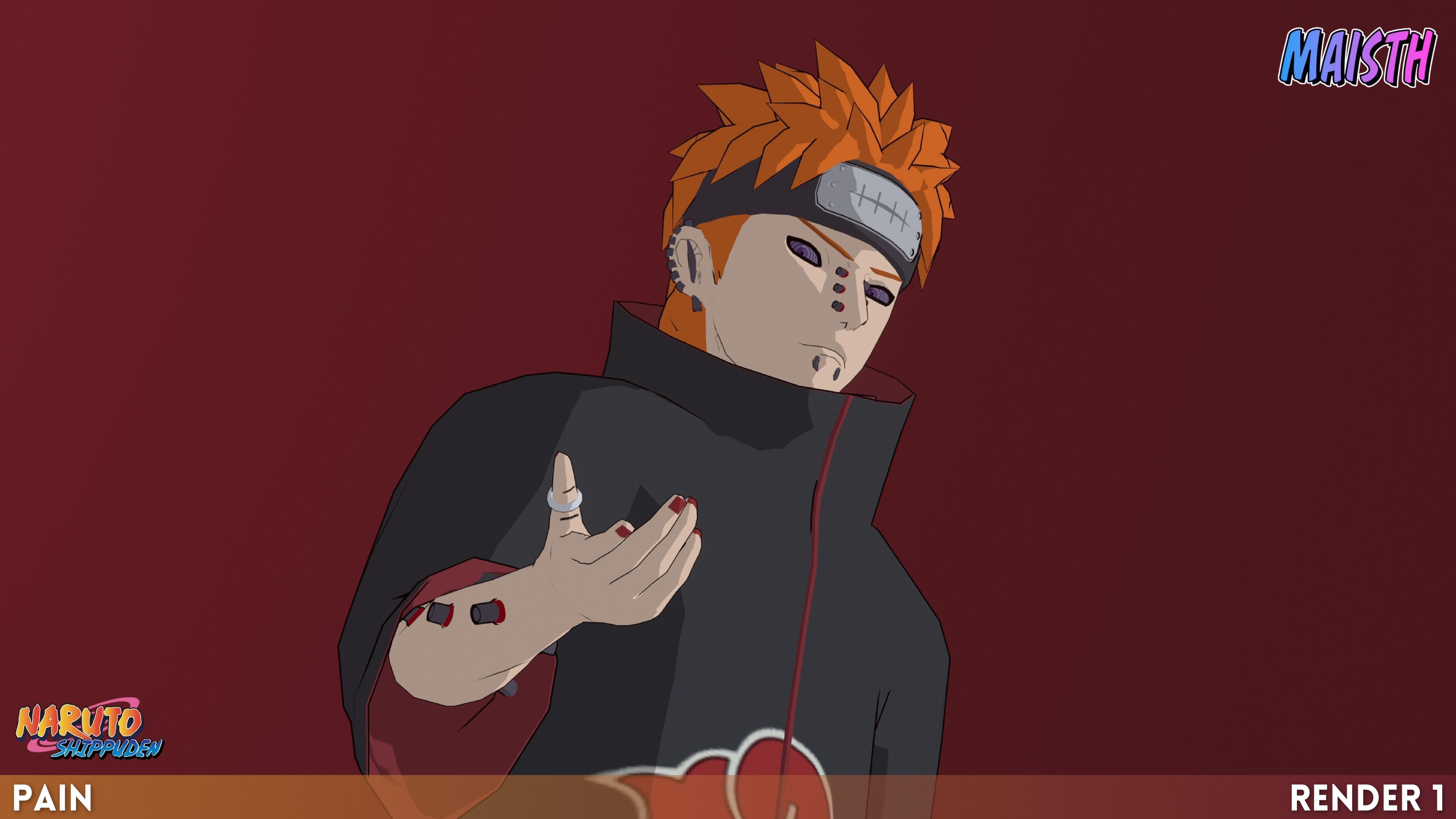 Pain - Naruto Shippuden - 3D Model - Rigged 3D model_3