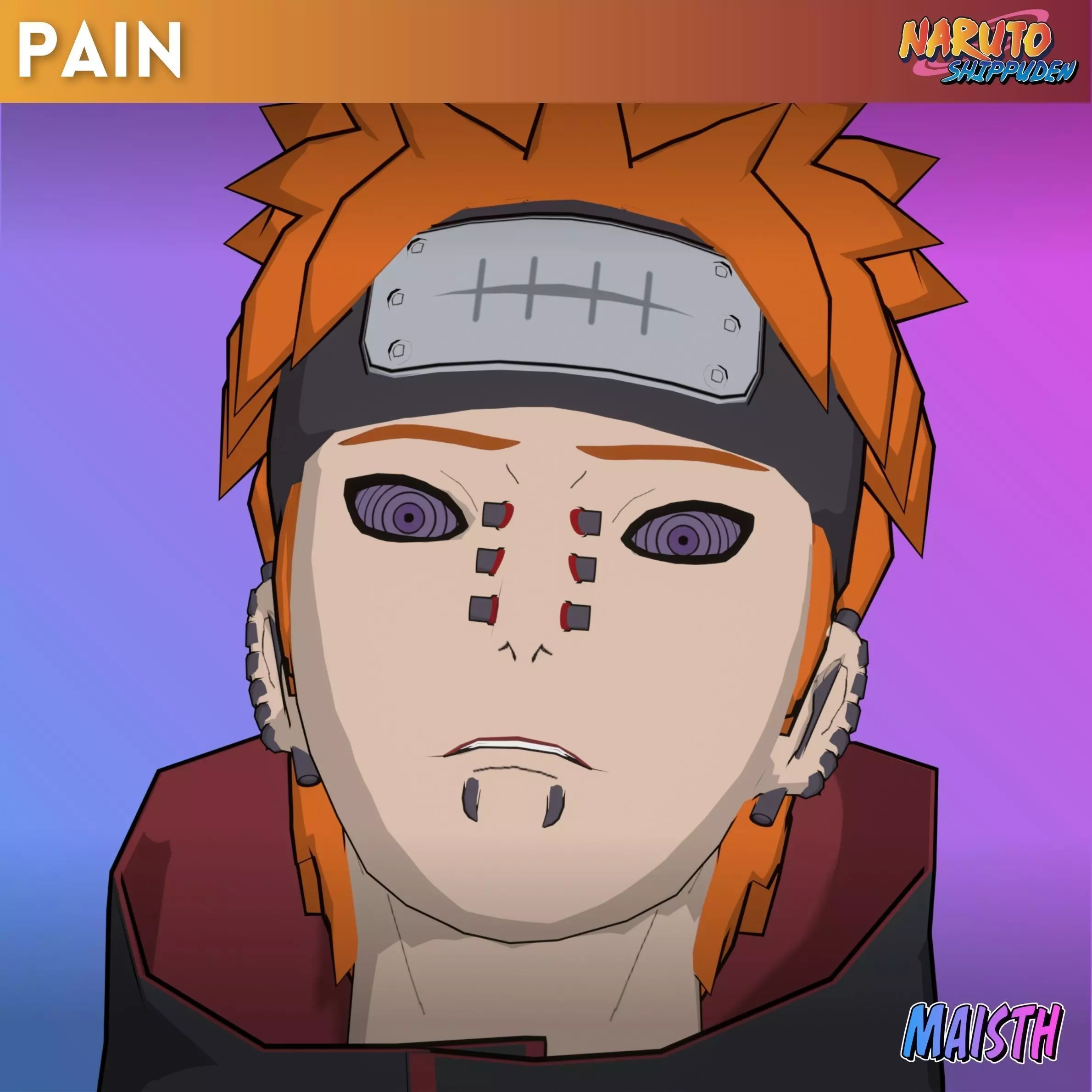 Pain - Naruto Shippuden - 3D Model - Rigged 3D model_0