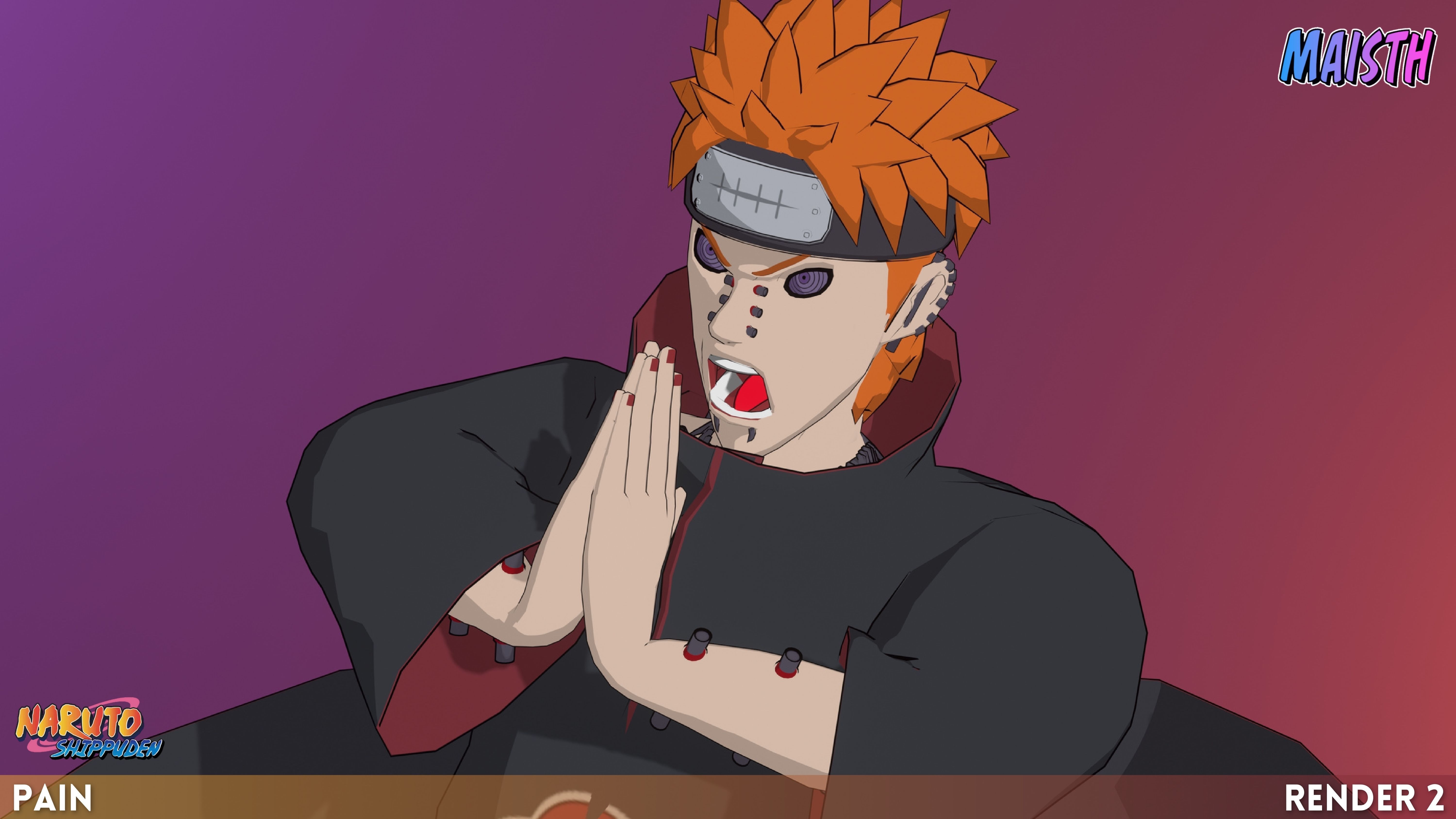 Pain - Naruto Shippuden - 3D Model - Rigged 3D model_4