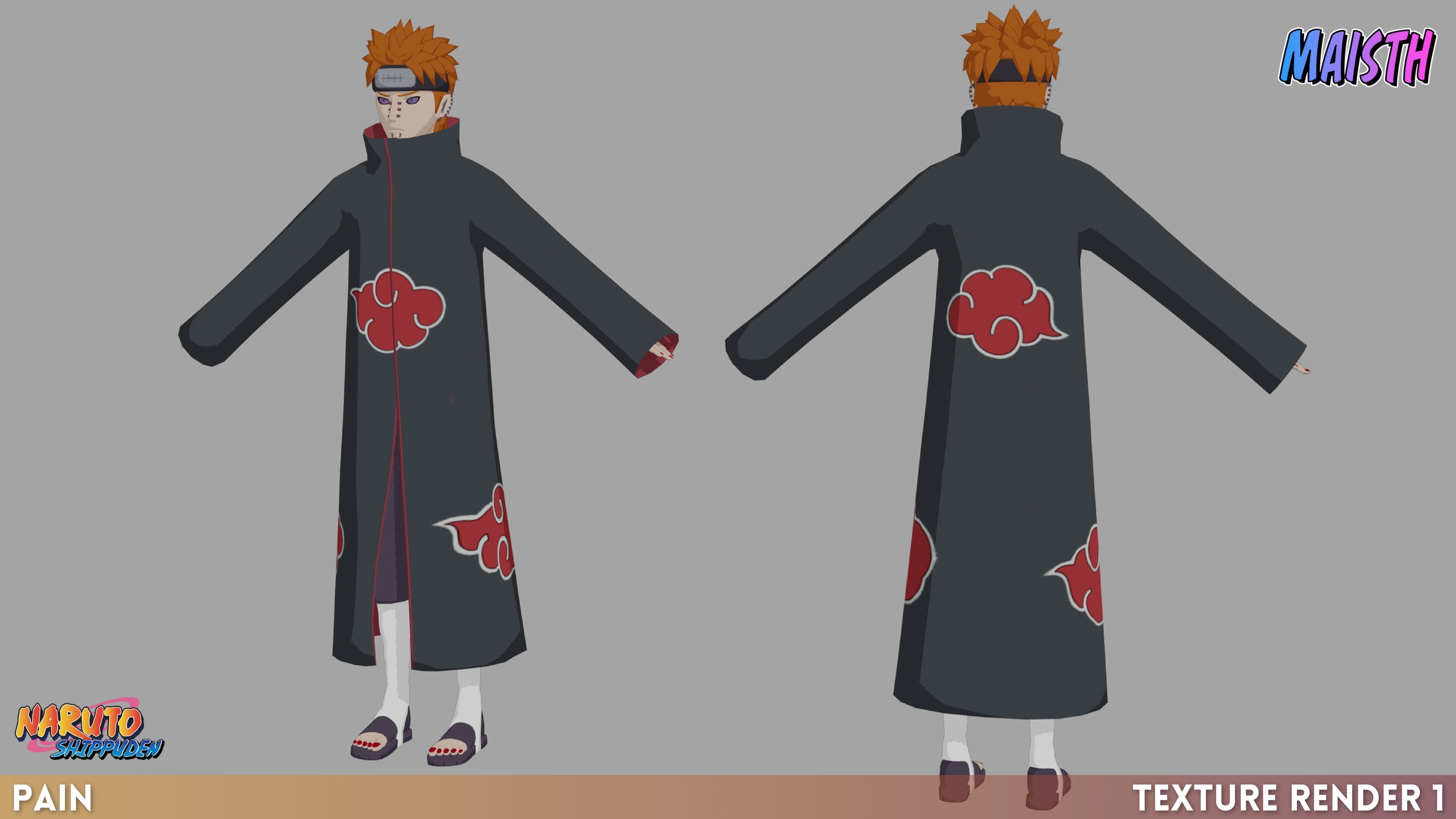 Pain - Naruto Shippuden - 3D Model - Rigged 3D model_8
