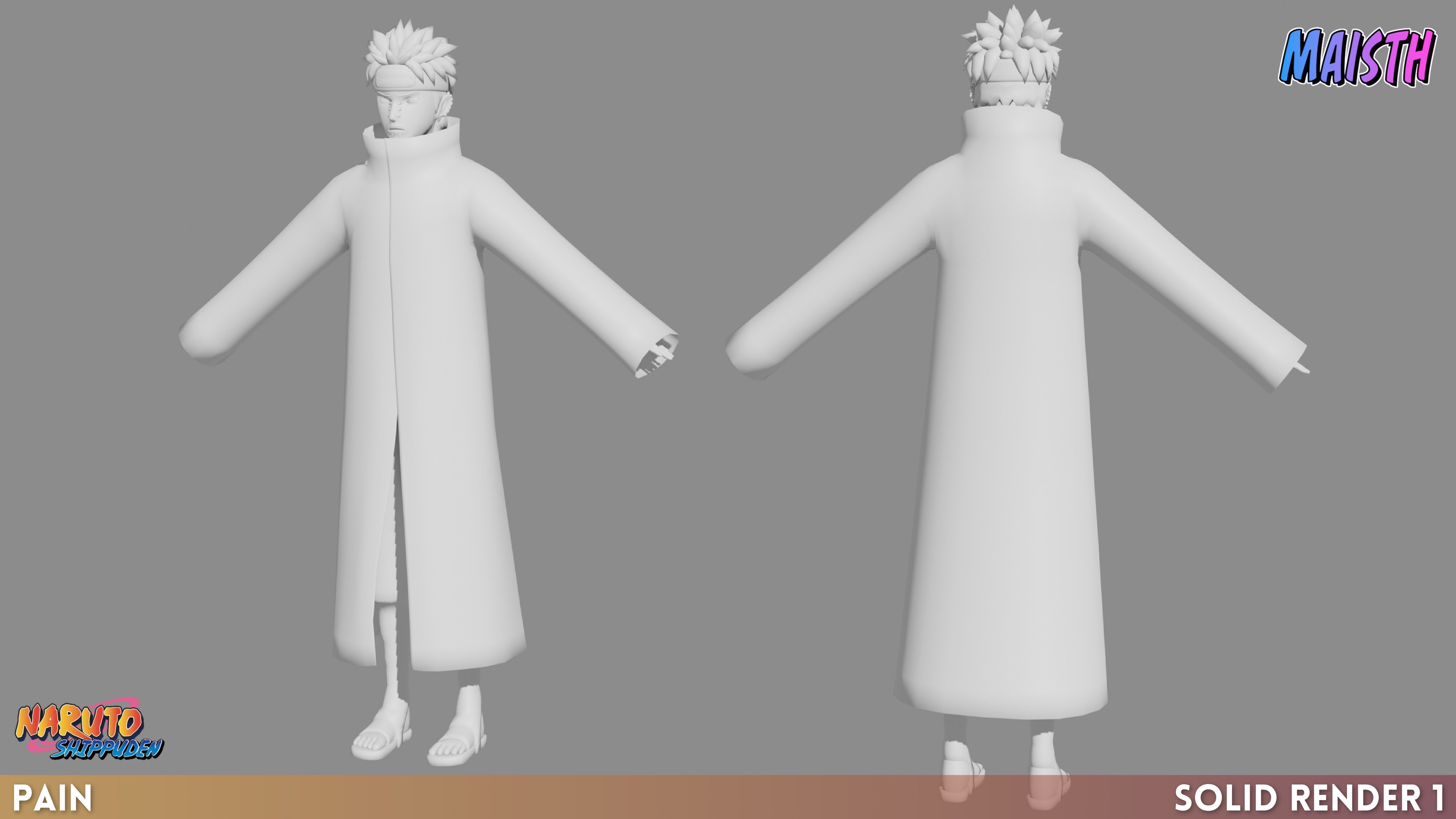 Pain - Naruto Shippuden - 3D Model - Rigged 3D model_10