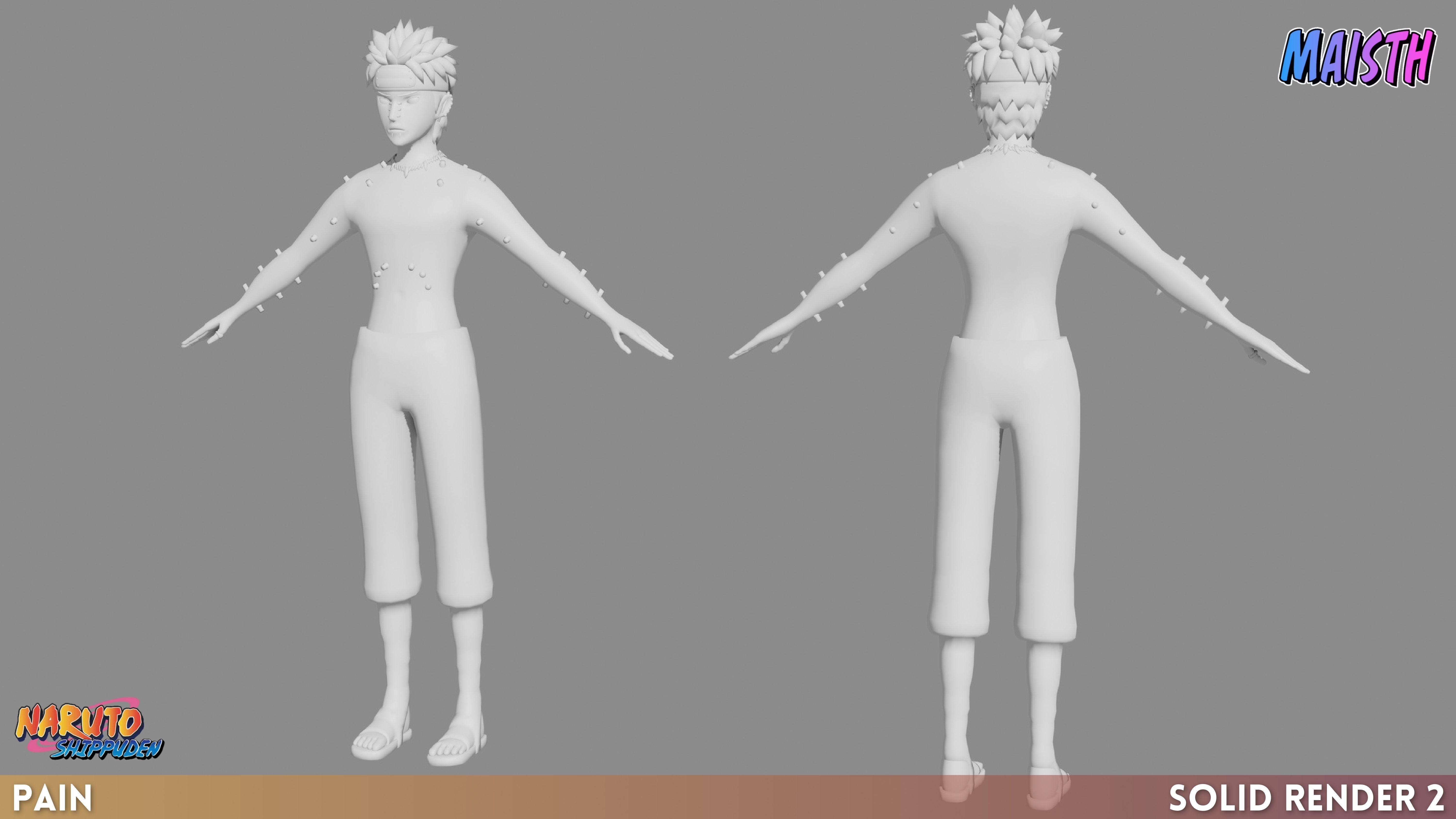 Pain - Naruto Shippuden - 3D Model - Rigged 3D model_11