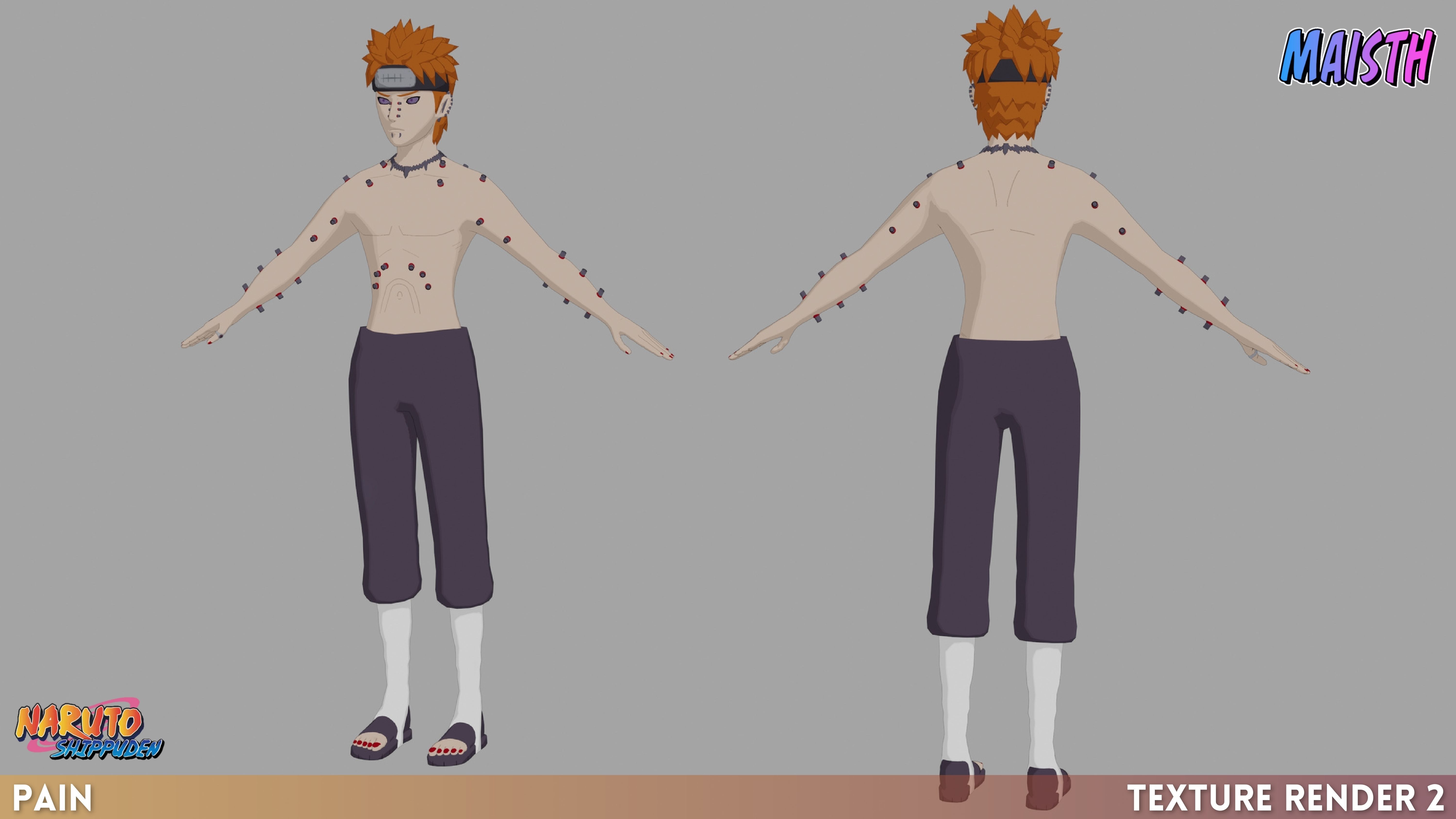 Pain - Naruto Shippuden - 3D Model - Rigged 3D model_9
