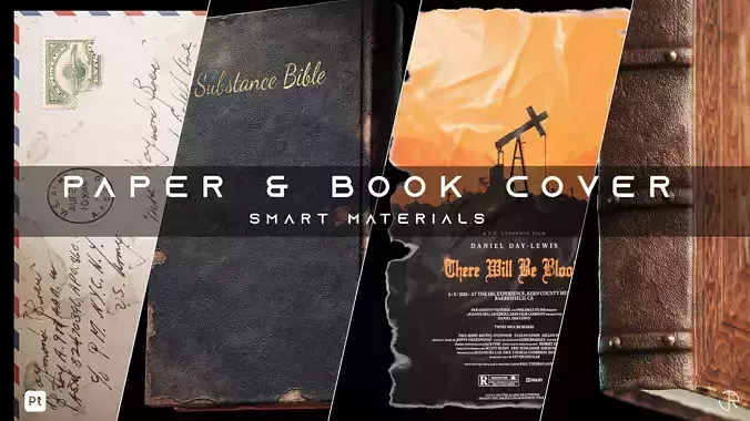 Paper and Book Cover Smart Materials for substance 3d painter Texture