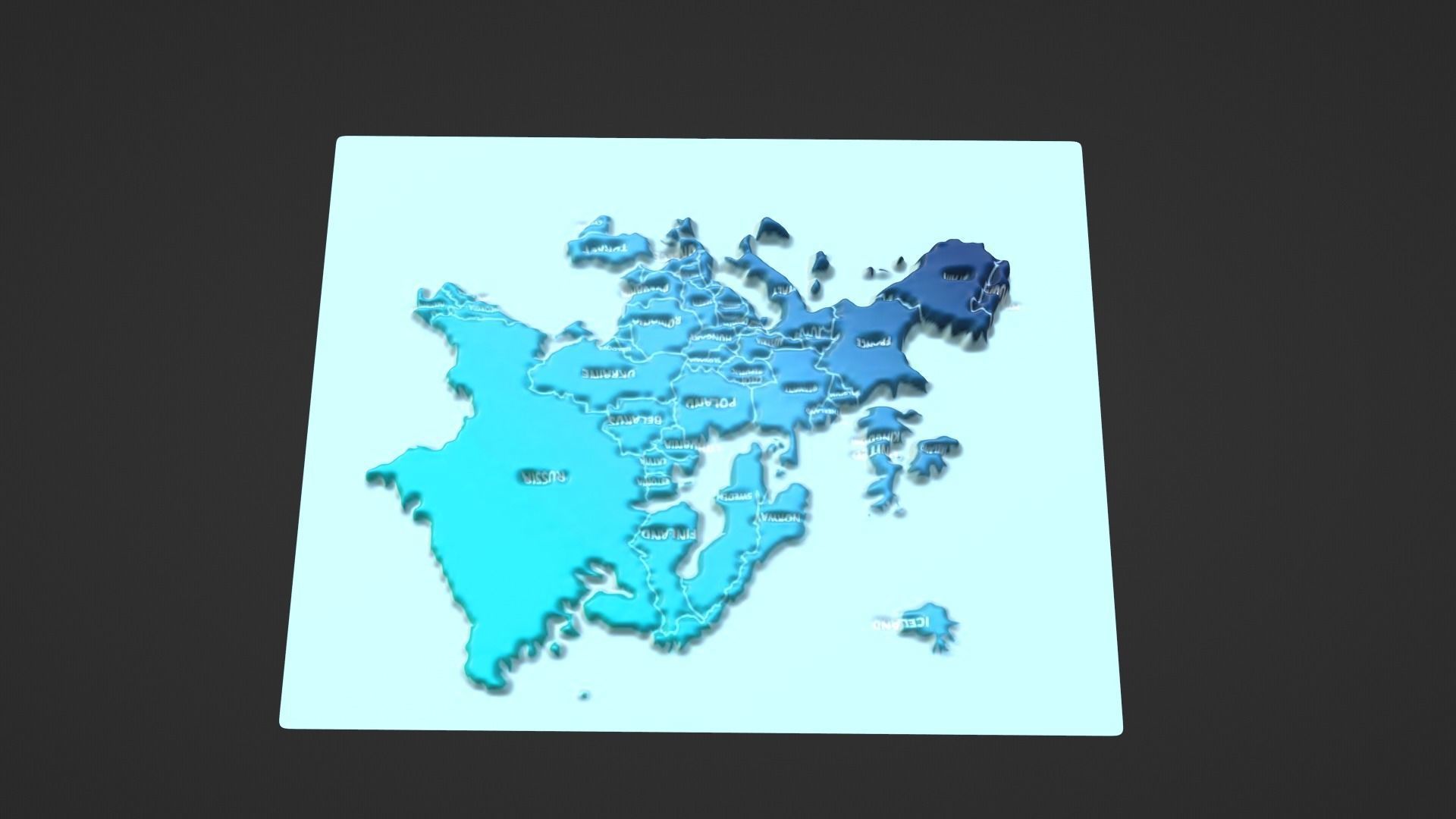 Europe Map Topography Low-poly 3D model_7