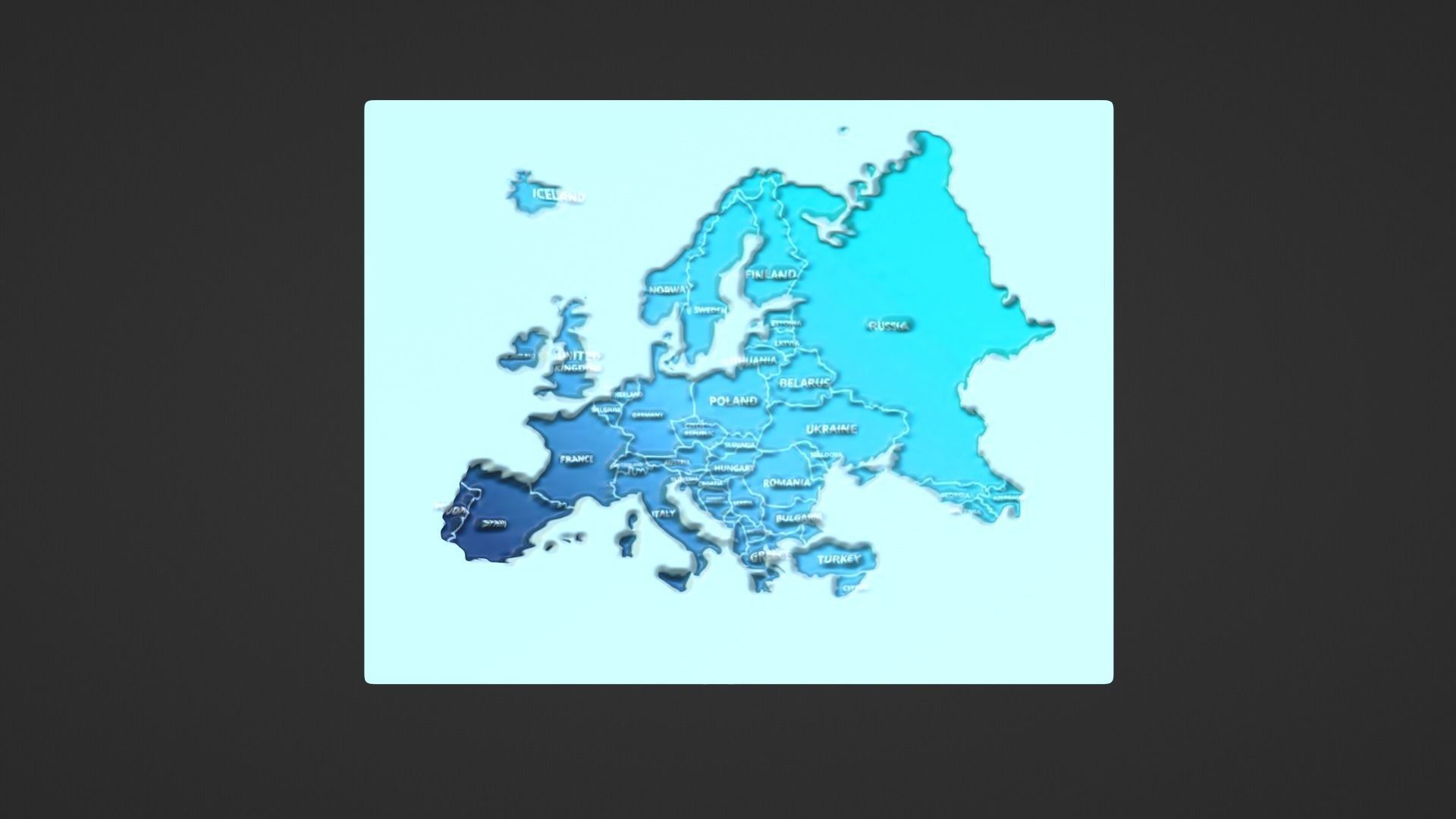 Europe Map Topography Low-poly 3D model_3