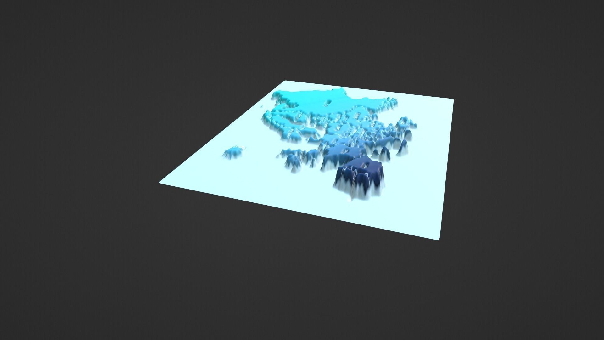 Europe Map Topography Low-poly 3D model_4