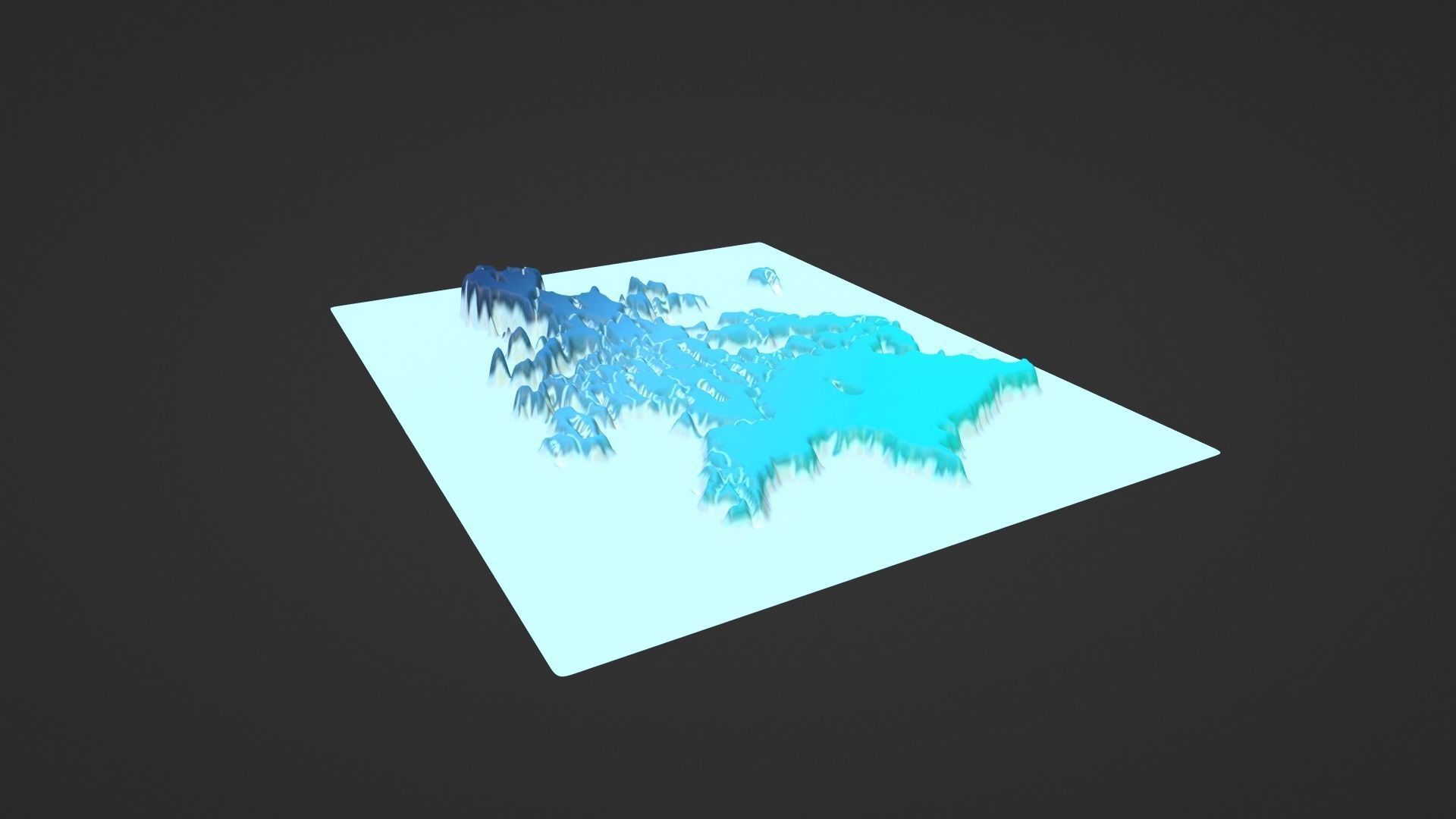 Europe Map Topography Low-poly 3D model_5