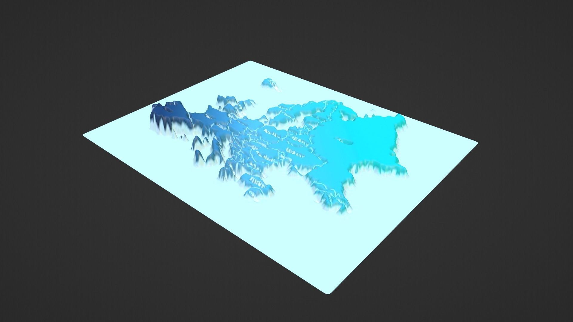 Europe Map Topography Low-poly 3D model_2