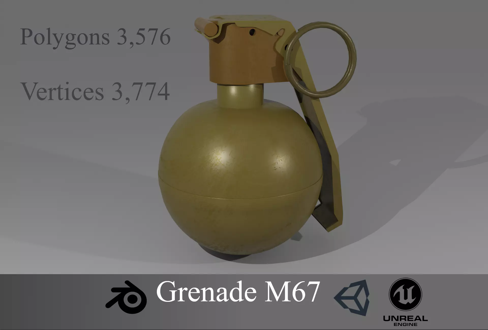 Grenade M67 history edition Low-poly 3D model_0
