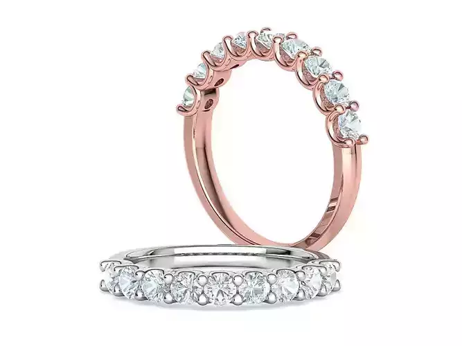 Half Eternity Diamond Band Ring 3mm nine stones 3D print model