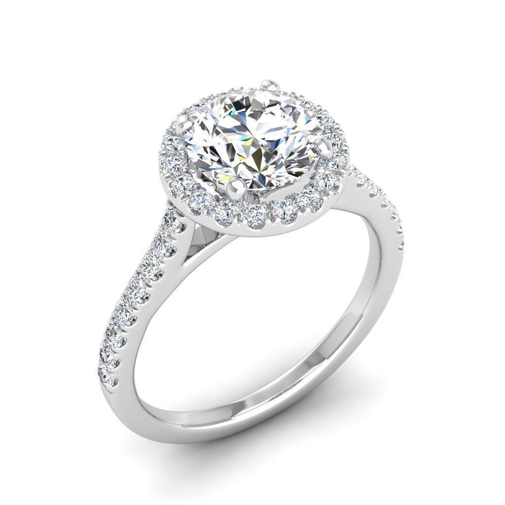 Engagement ring Mia round 3D print model_25