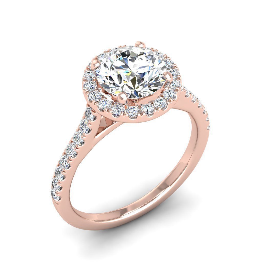 Engagement ring Mia round 3D print model_24