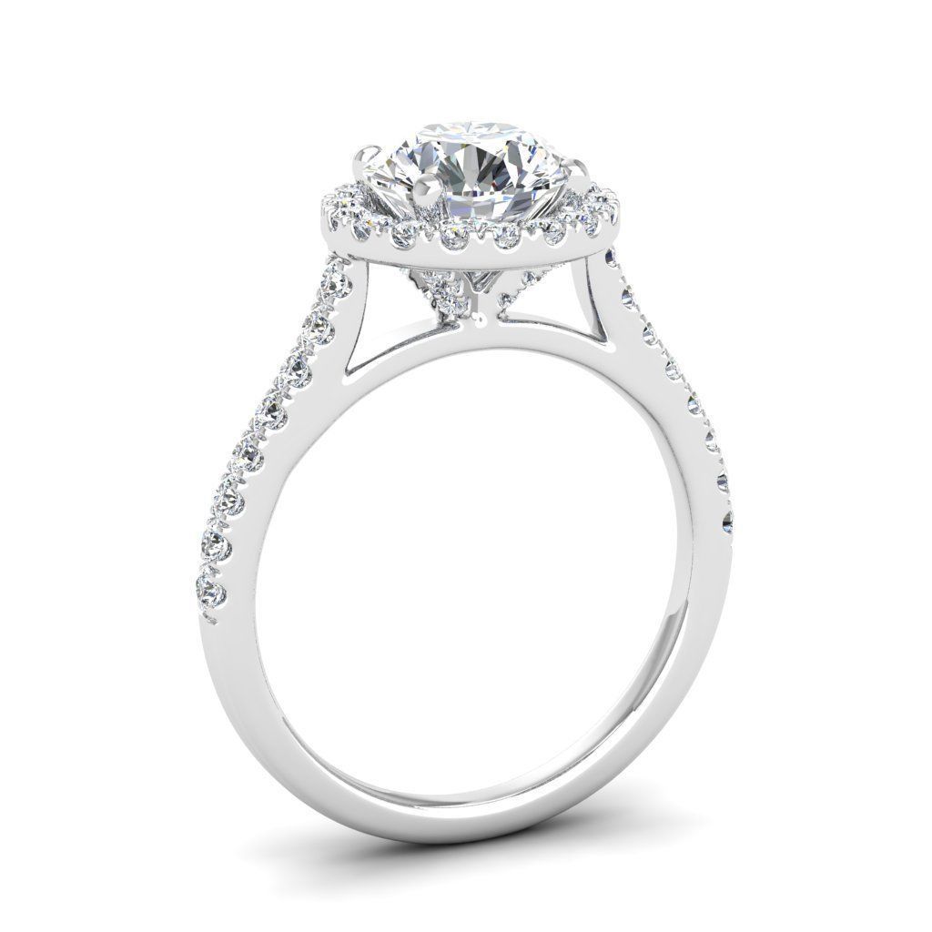 Engagement ring Mia round 3D print model_22