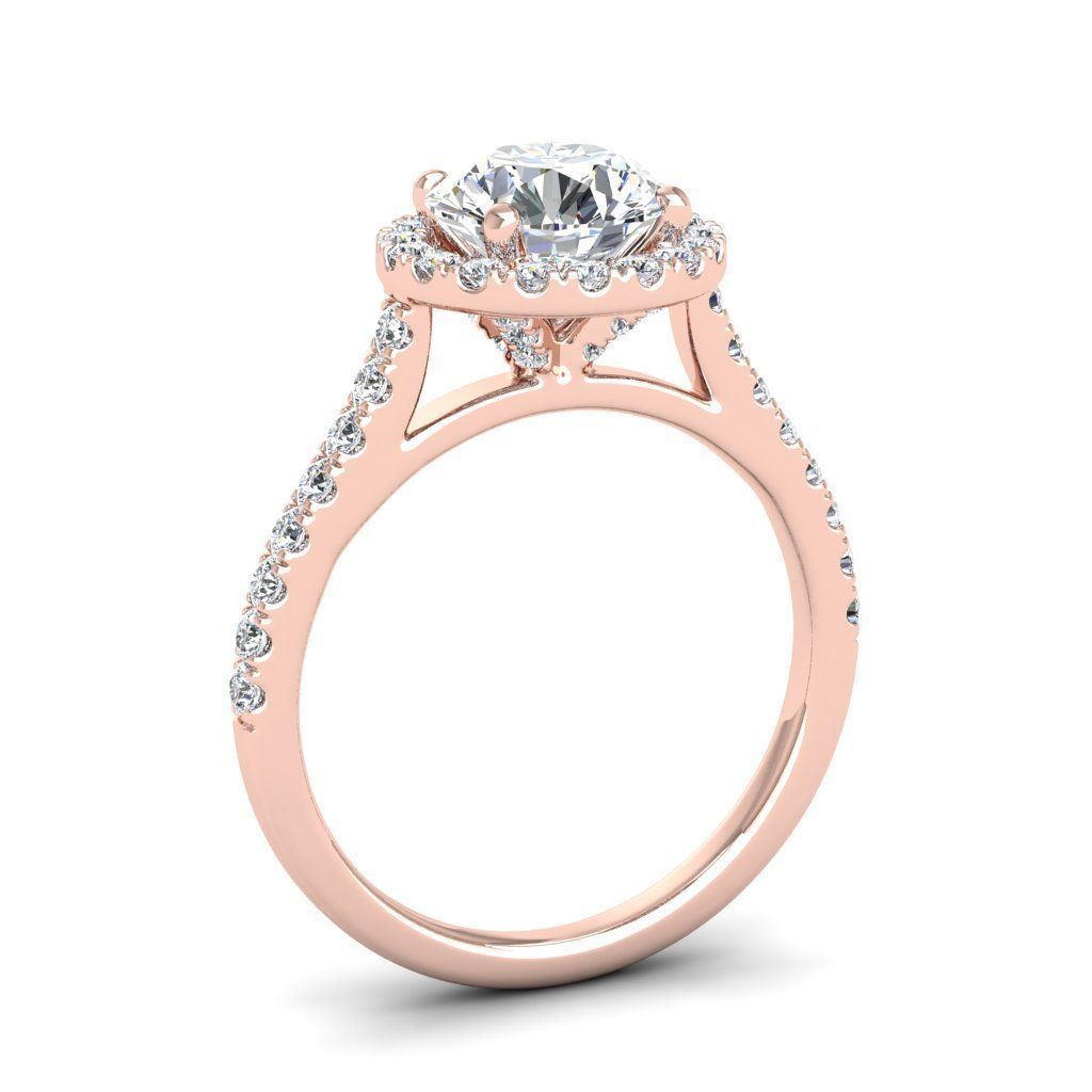 Engagement ring Mia round 3D print model_21