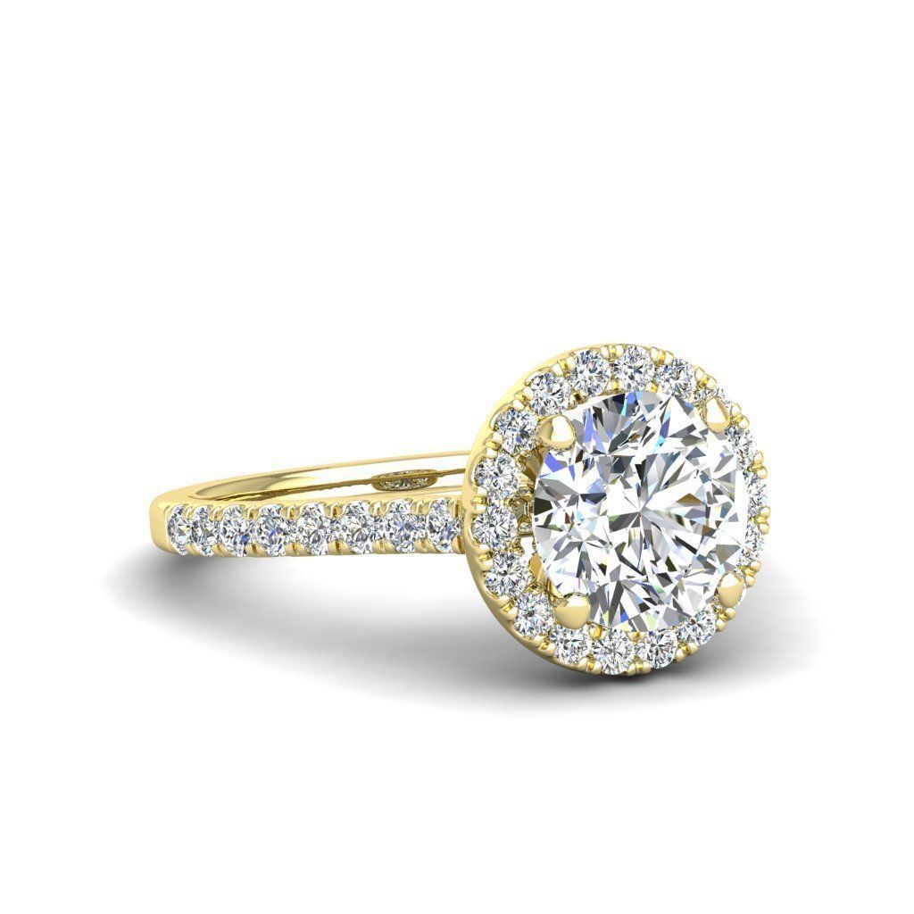 Engagement ring Mia round 3D print model_12