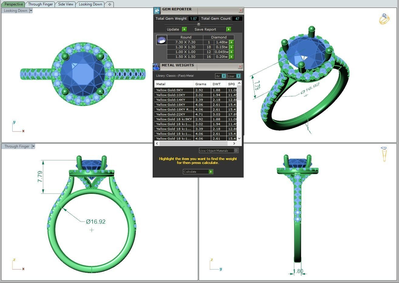 Engagement ring Mia round 3D print model_11