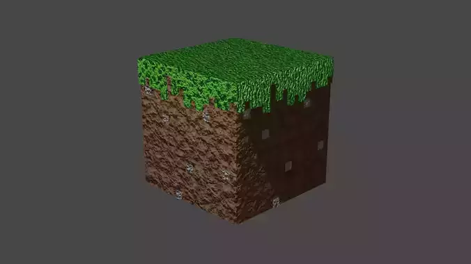 Free Minecraft Grass Block Free 3D model
