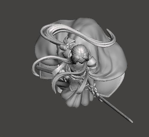 ANIME KNIGHT GIRL HEROINE MINIATURE MODEL FOR FANTASY GAMES RPG 3D print model_6