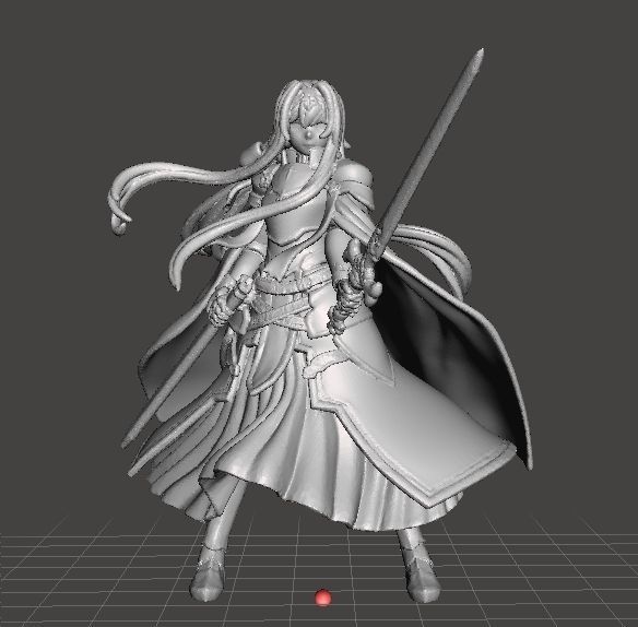 ANIME KNIGHT GIRL HEROINE MINIATURE MODEL FOR FANTASY GAMES RPG 3D print model_1