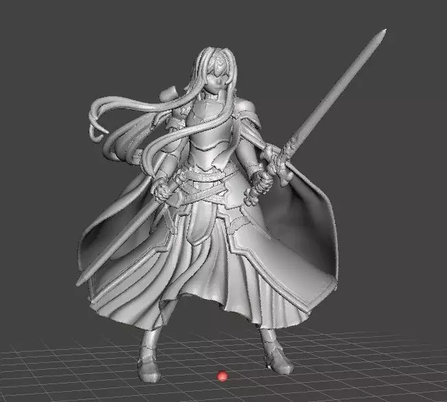 ANIME KNIGHT GIRL HEROINE MINIATURE MODEL FOR FANTASY GAMES RPG 3D print model_0