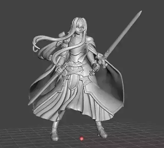 ANIME KNIGHT GIRL HEROINE MINIATURE MODEL FOR FANTASY GAMES RPG 3D print model