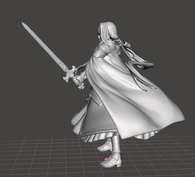 ANIME KNIGHT GIRL HEROINE MINIATURE MODEL FOR FANTASY GAMES RPG 3D print model_2