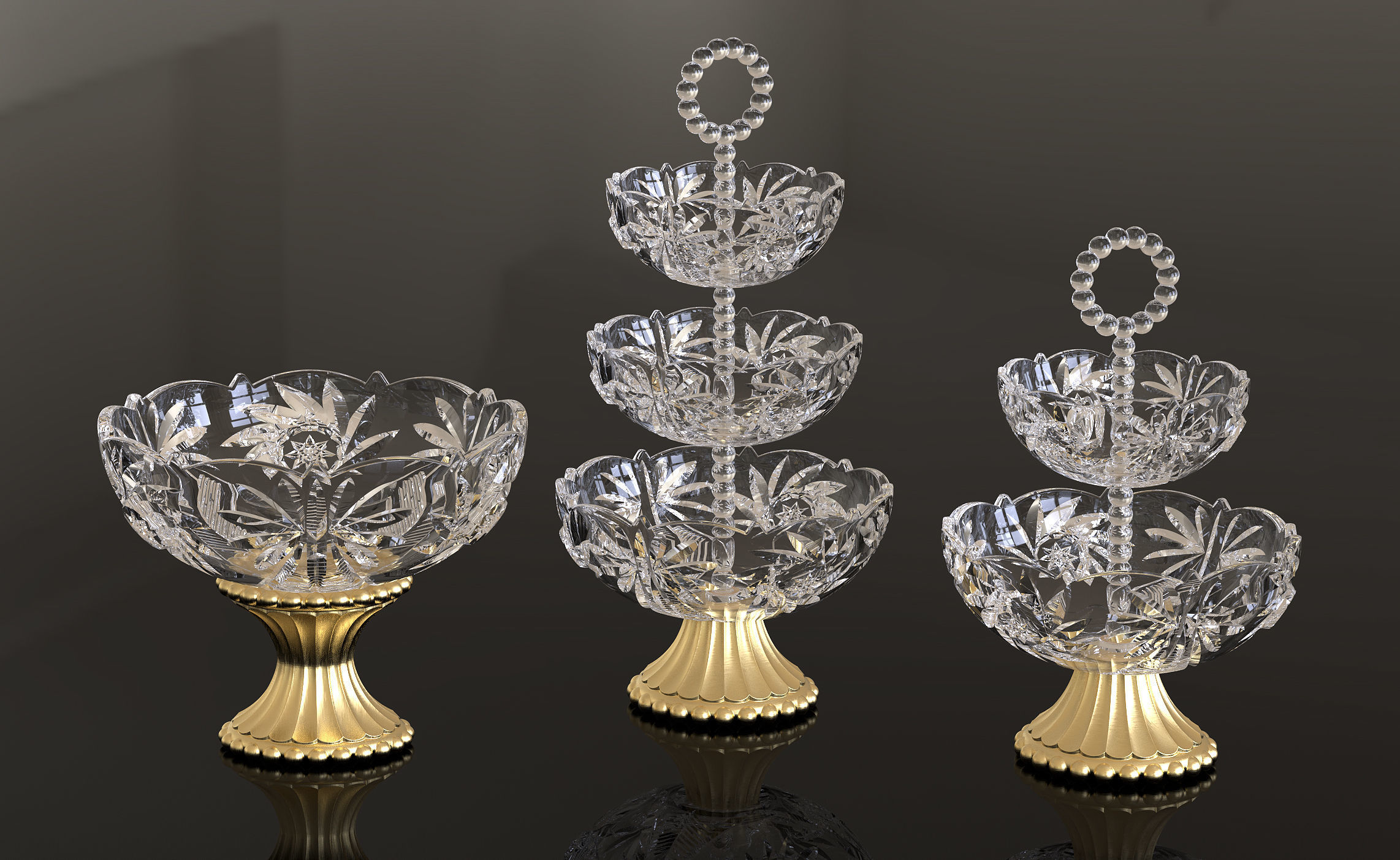 Decorative Glass Sweets plate  3D print model_4