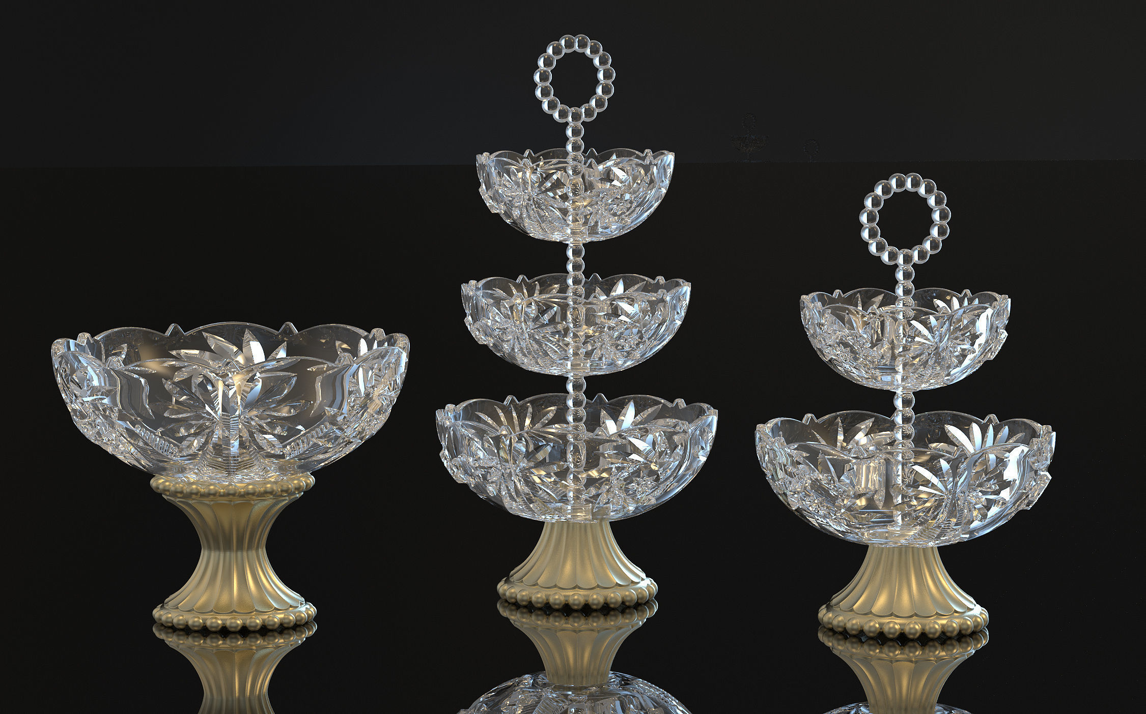 Decorative Glass Sweets plate  3D print model_3