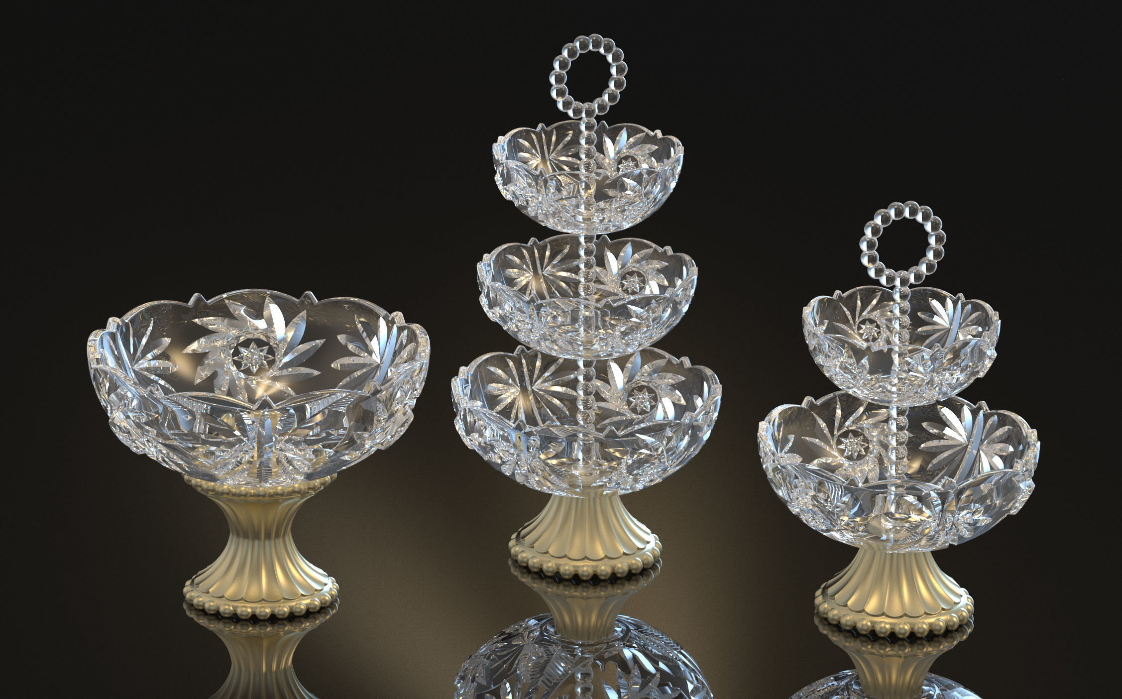 Decorative Glass Sweets plate  3D print model_1