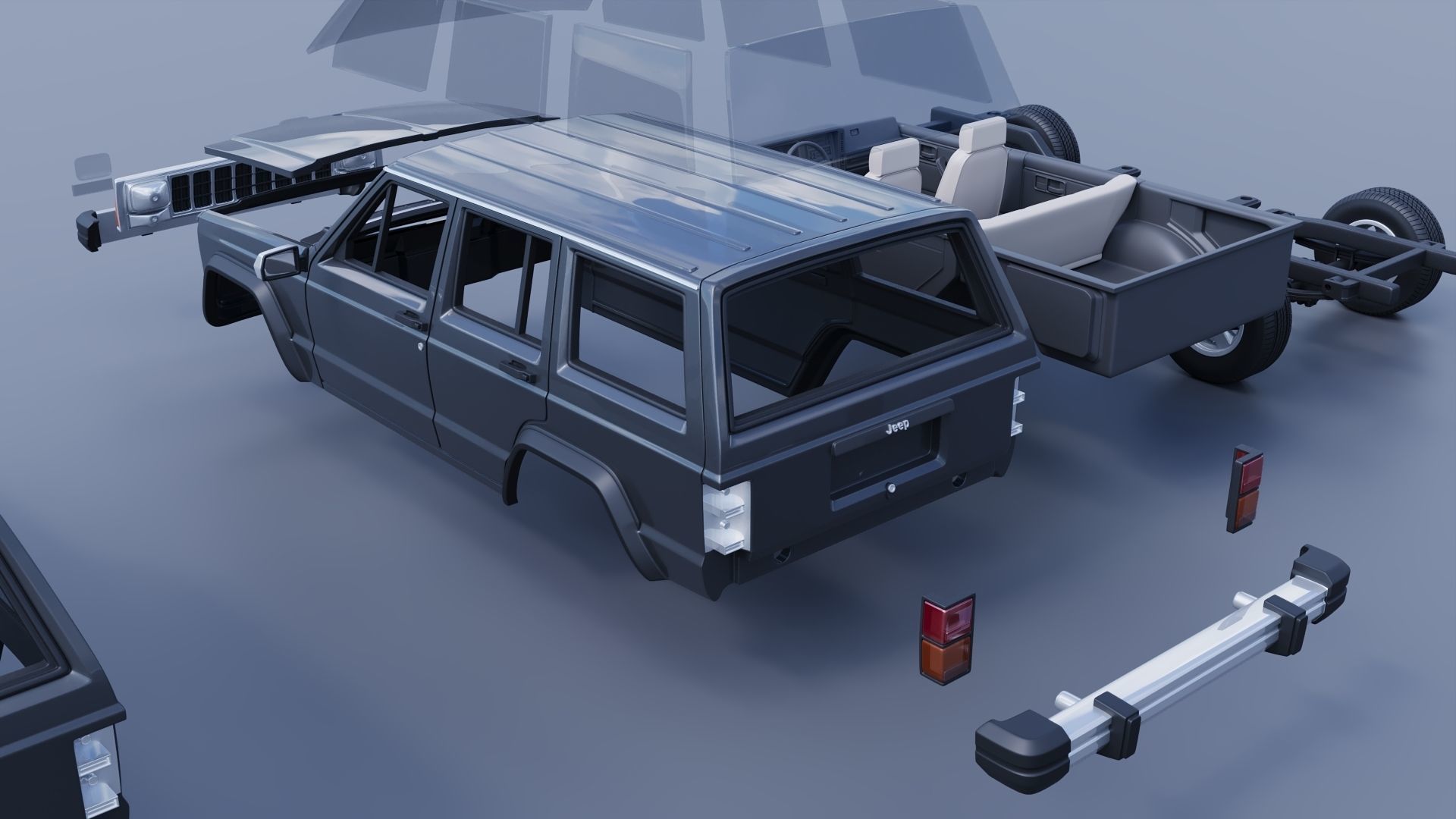 Jeep Cherokee XJ 1984   3D print model_15