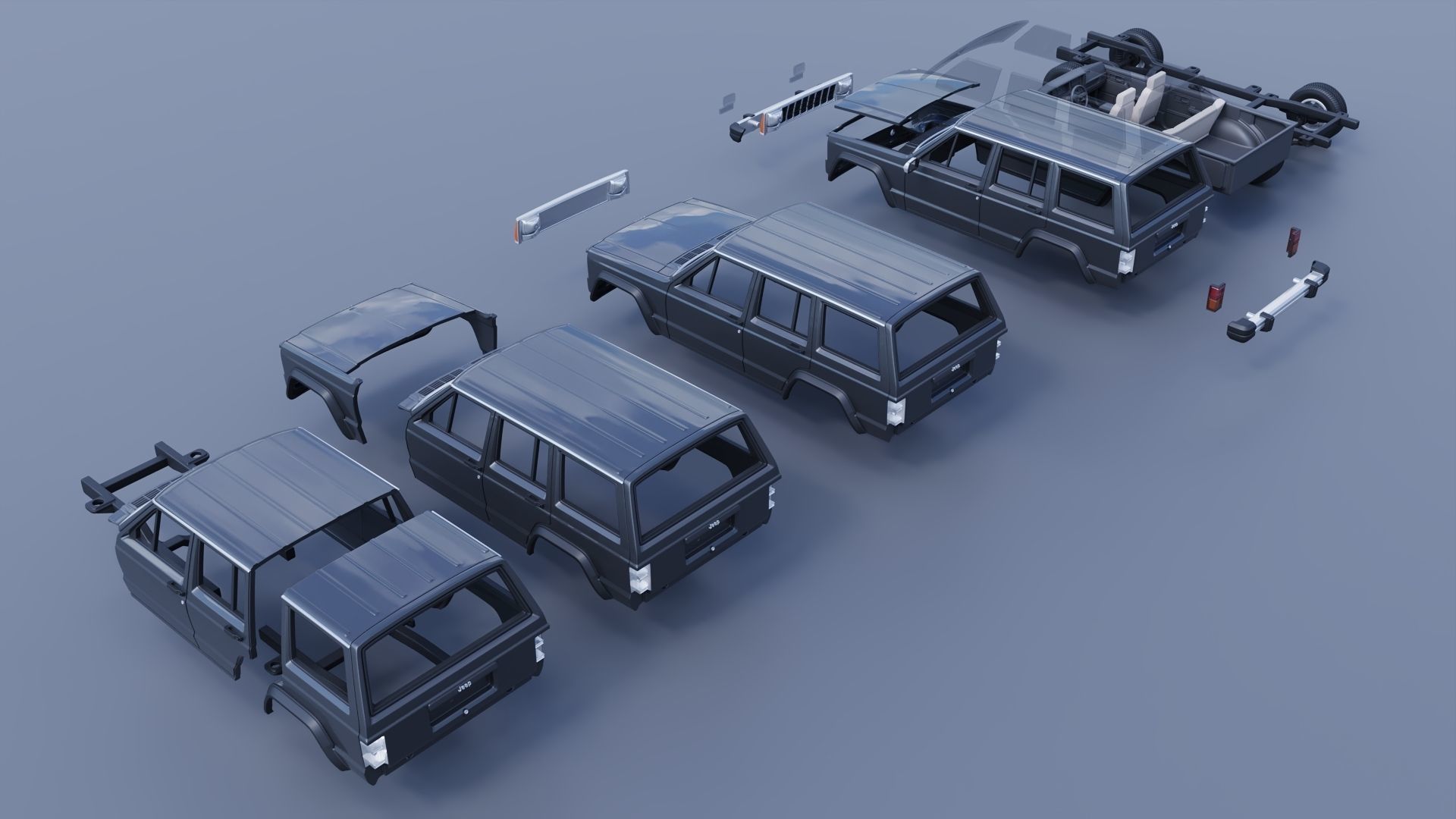 Jeep Cherokee XJ 1984   3D print model_14