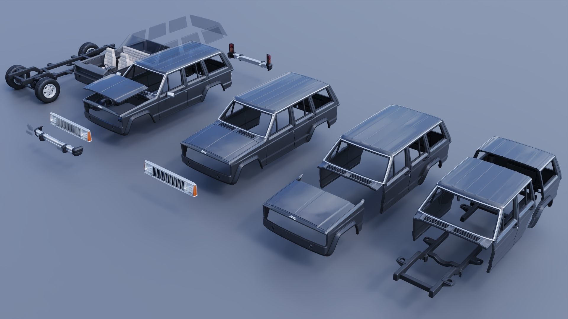 Jeep Cherokee XJ 1984   3D print model_12