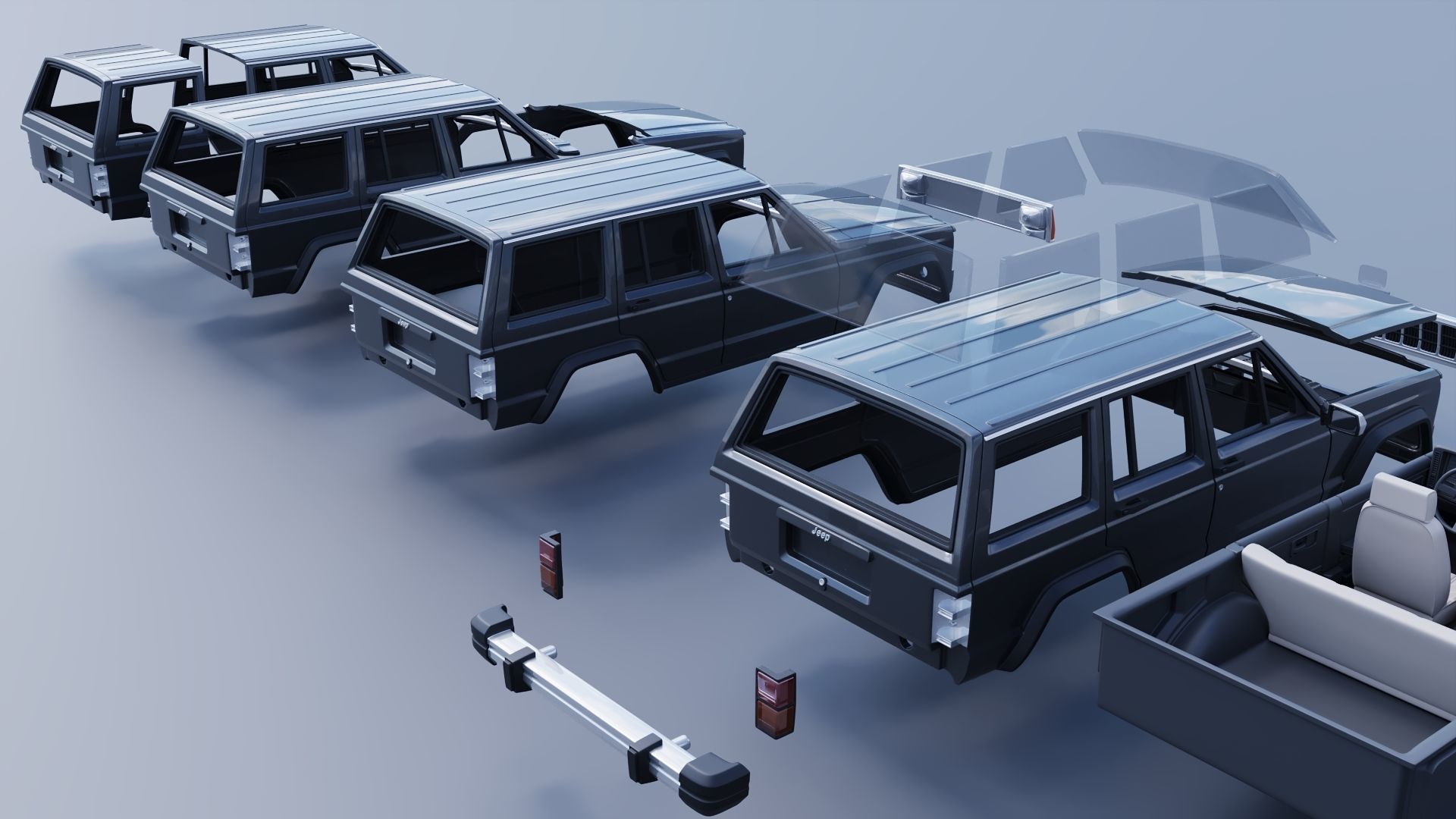 Jeep Cherokee XJ 1984   3D print model_16