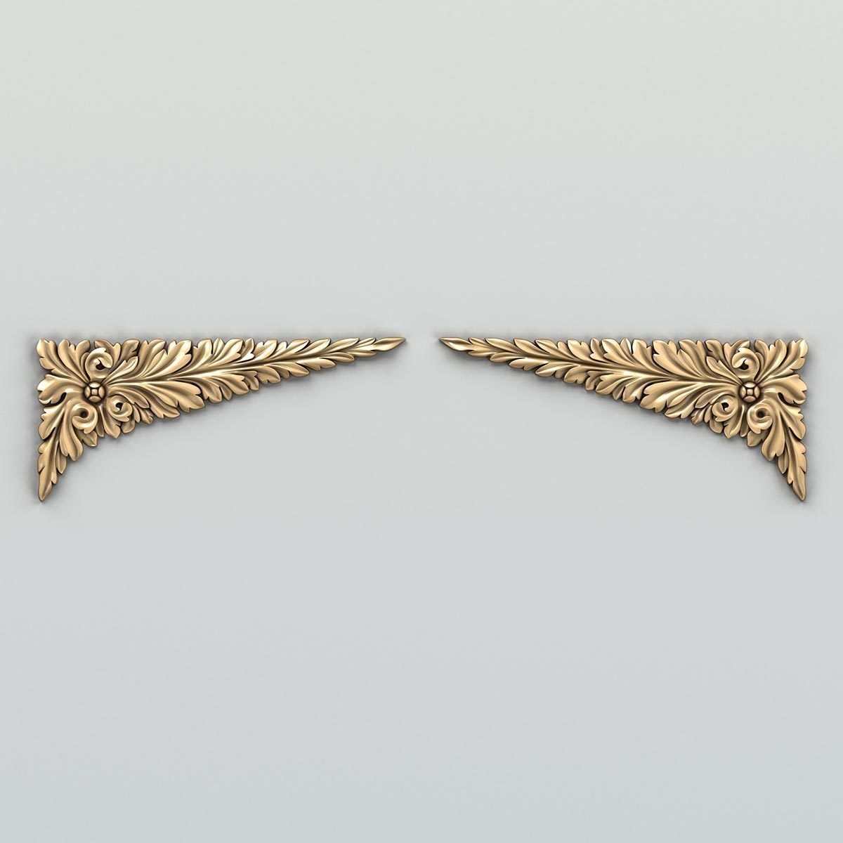 Carved decor corner 007 3D model_3